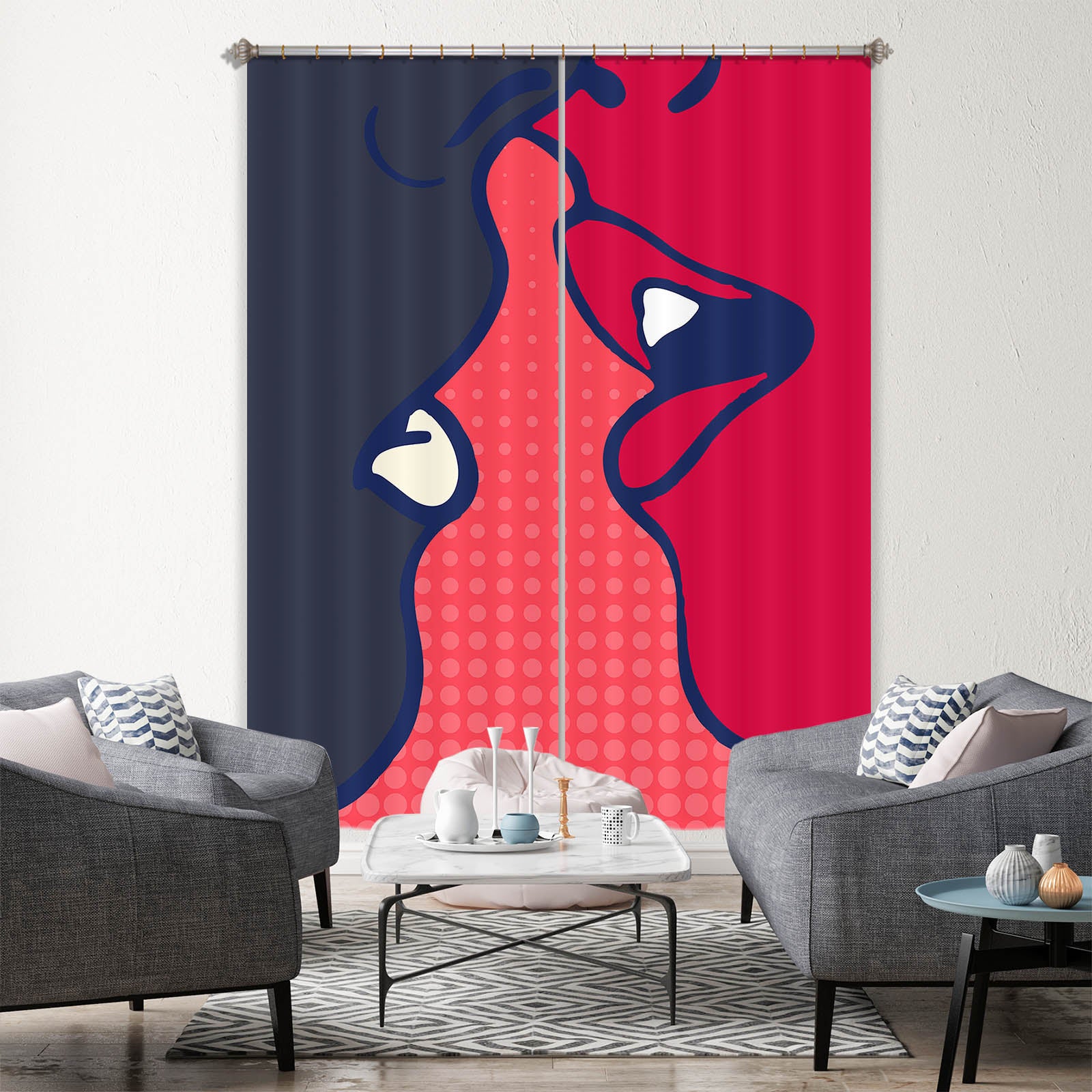 3D Kiss Pattern 1123 Boris Draschoff Curtain Curtains Drapes