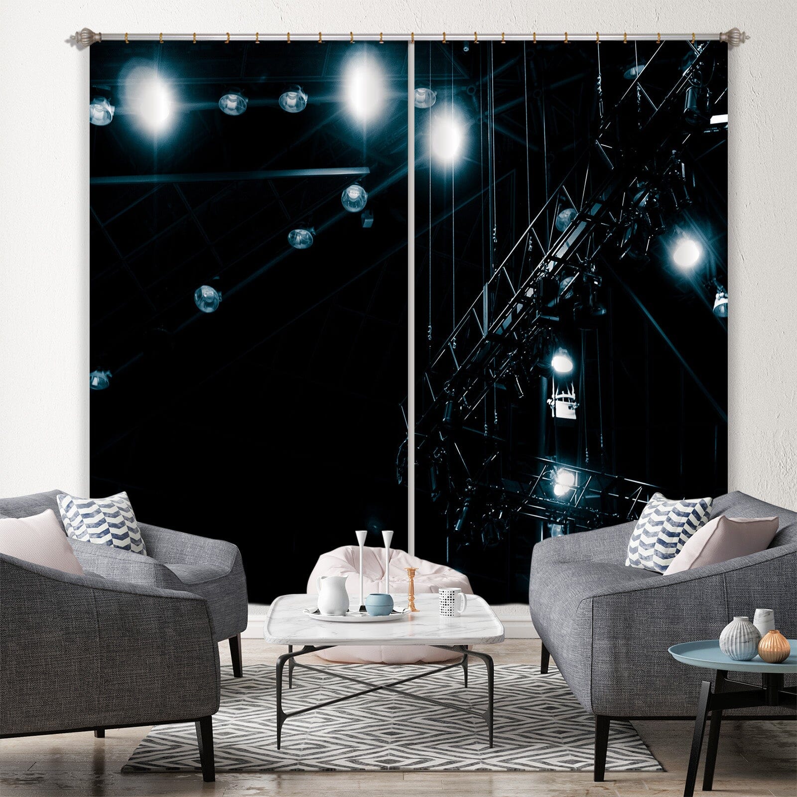 3D Bright Light 051 Noirblanc777 Curtain Curtains Drapes Curtains AJ Creativity Home