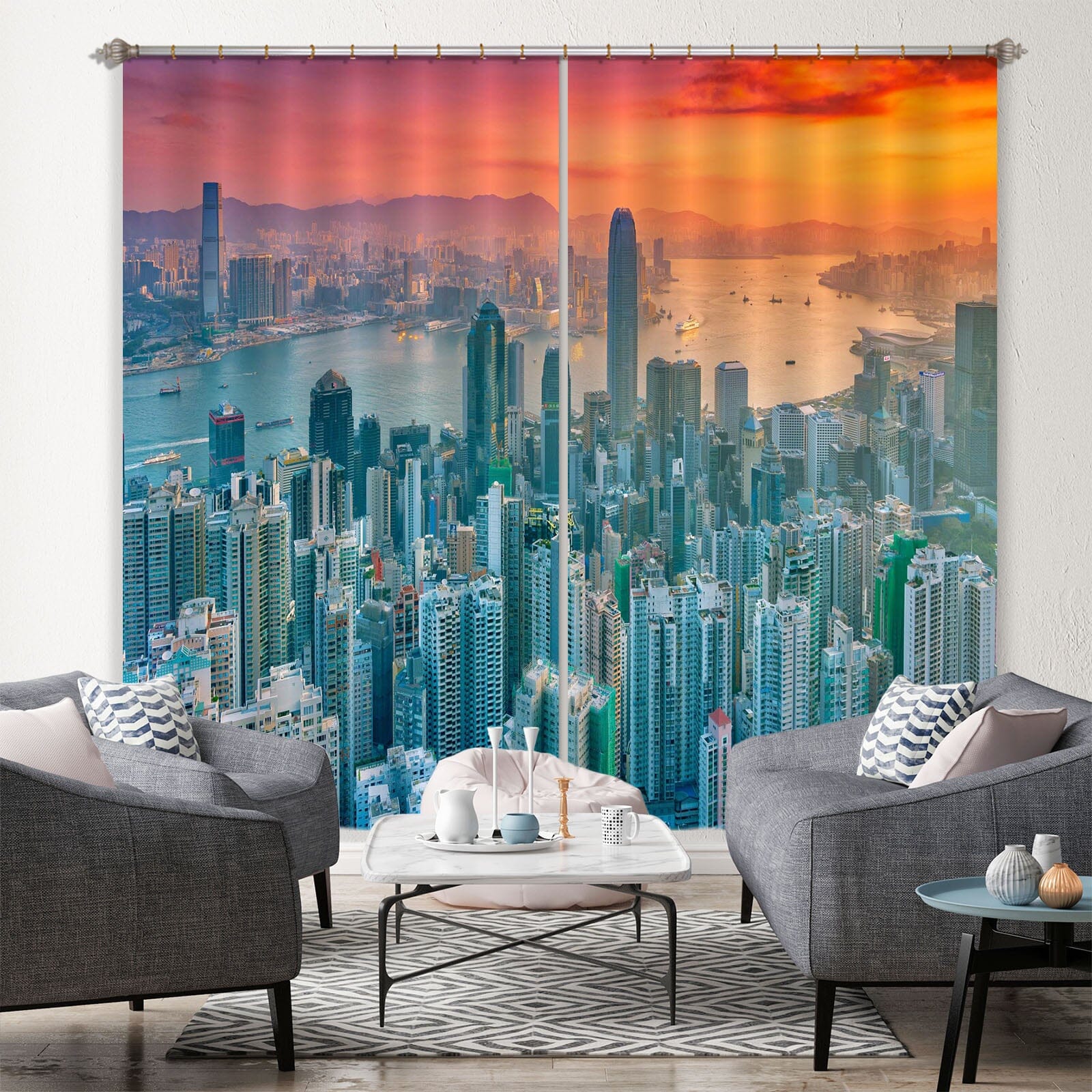 3D Overlook The City 105 Marco Carmassi Curtain Curtains Drapes Curtains AJ Creativity Home