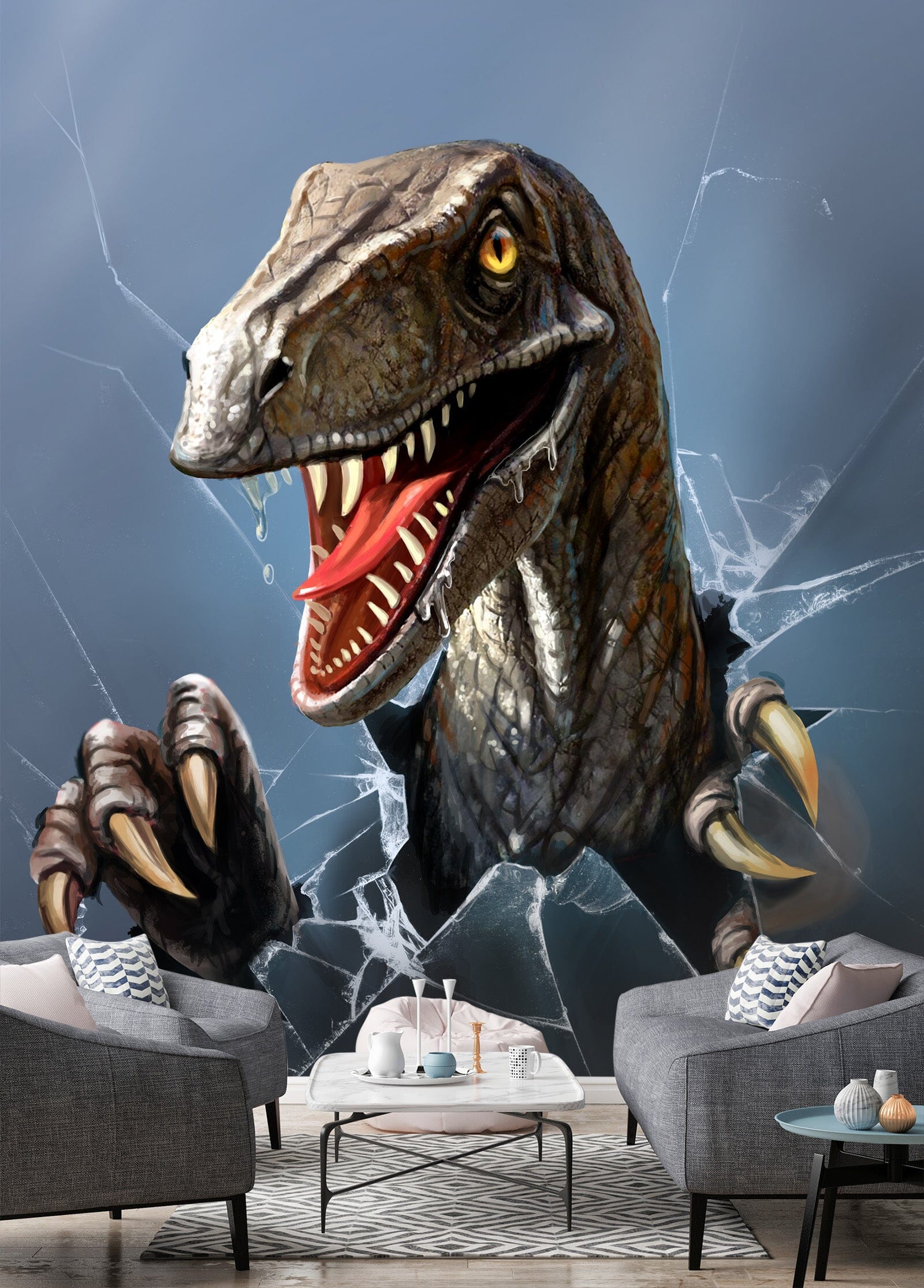 3D Dinosaur Glass 143 Wall Murals Wallpaper AJ Wallpaper 2