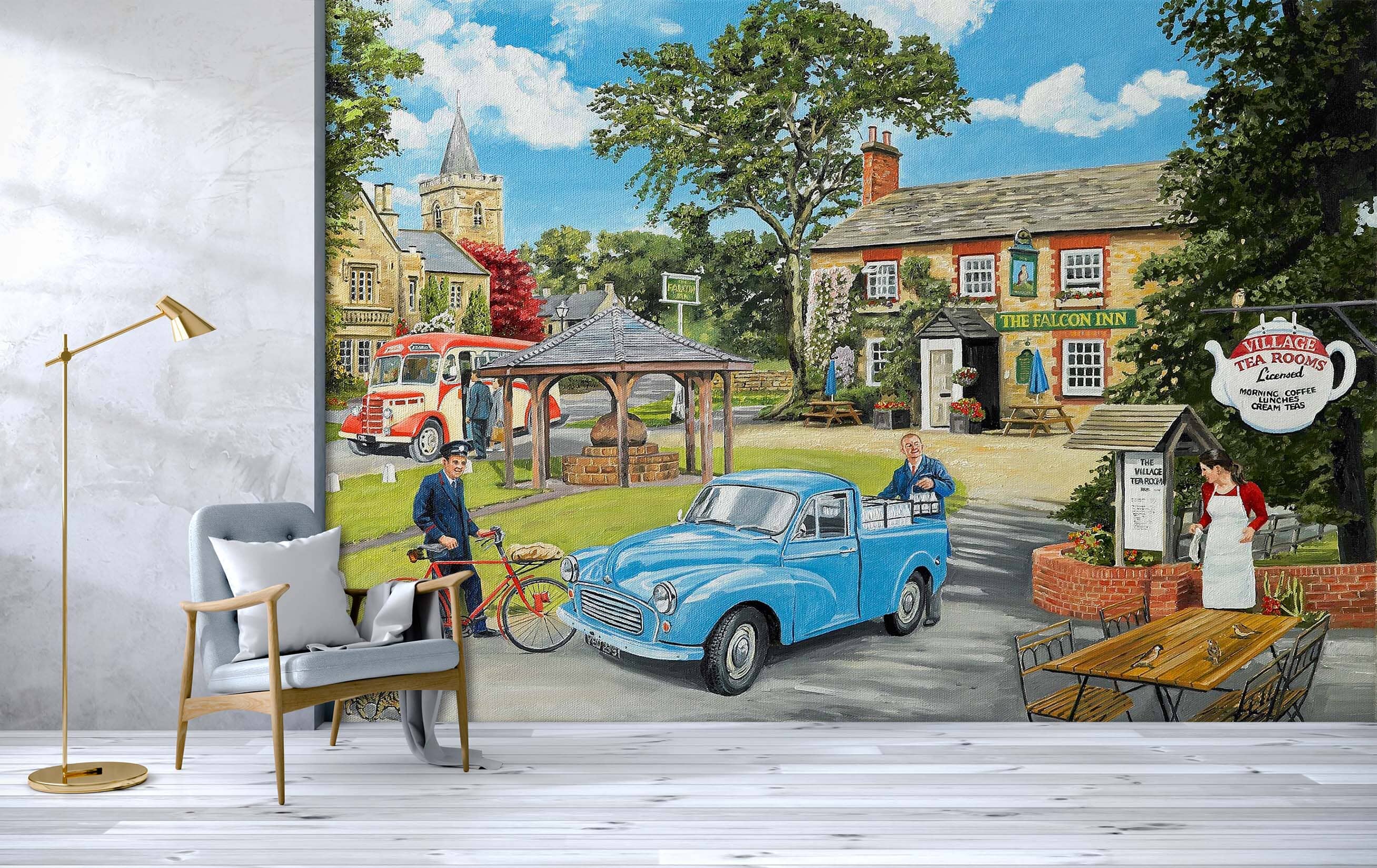 3D The Village Tearooms 1075 Trevor Mitchell Wall Mural Wall Murals Wallpaper AJ Wallpaper 2