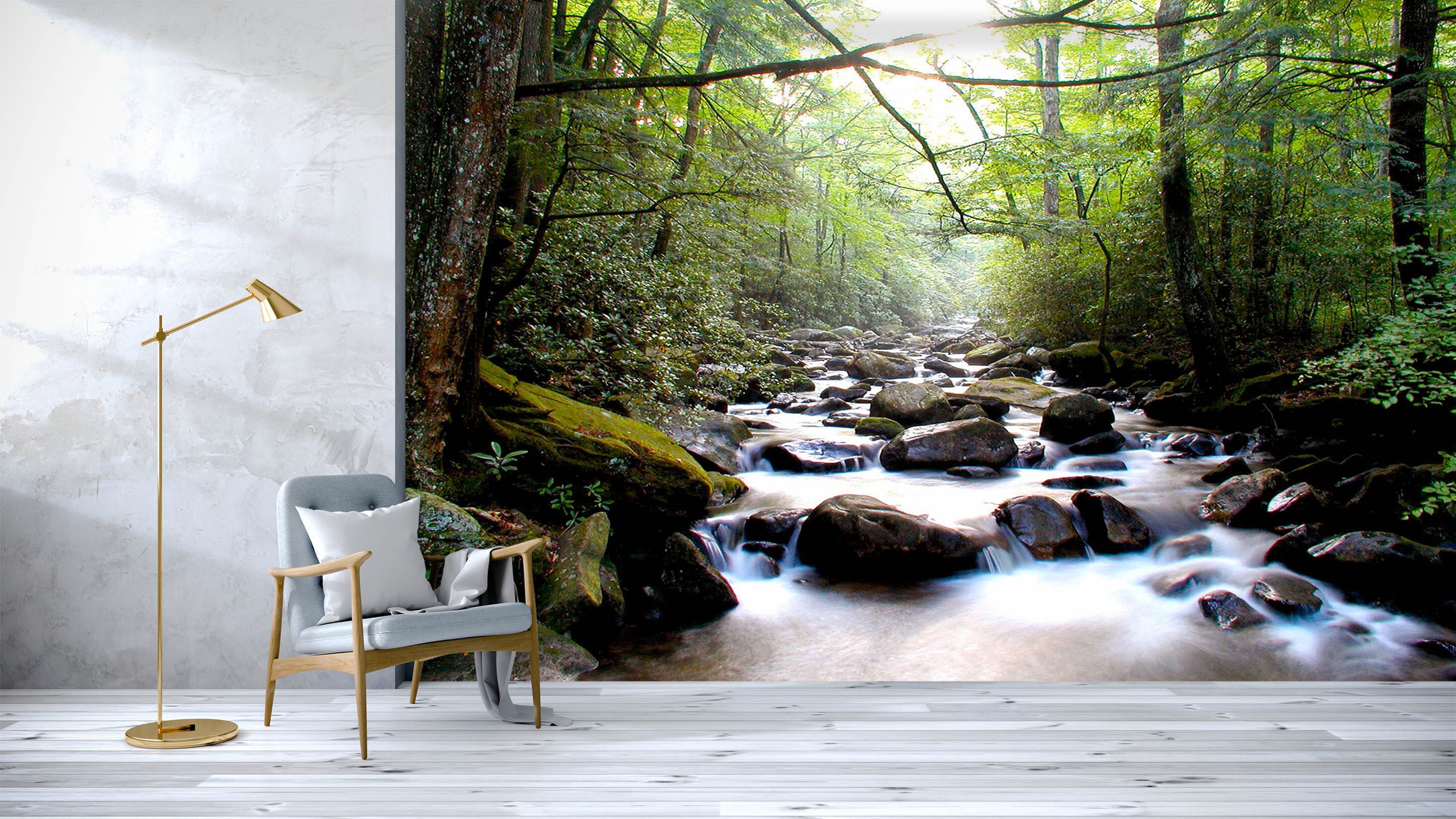 3D Forest Stream 118 Wall Murals Wallpaper AJ Wallpaper 2