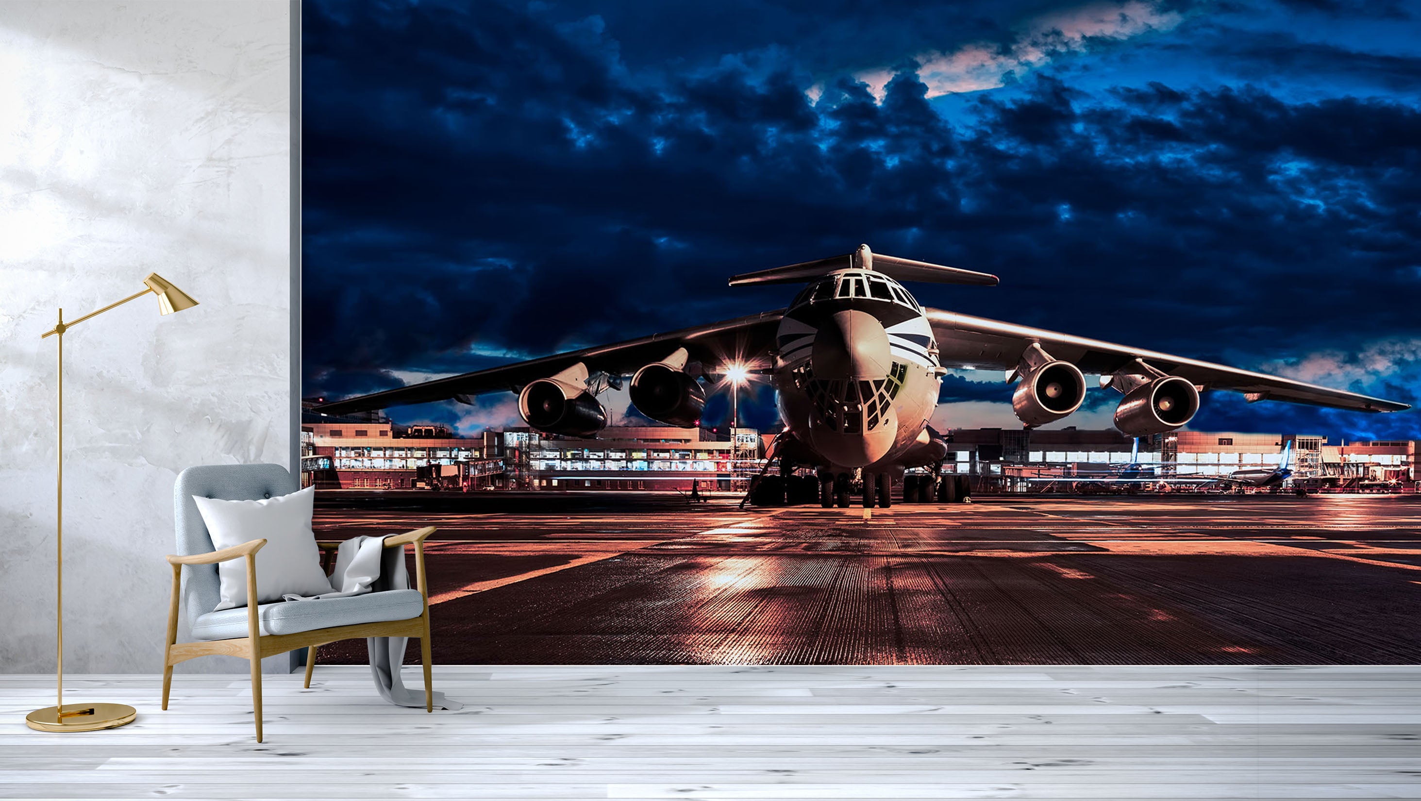 3D Aircraft Lighting 386 Vehicle Wall Murals