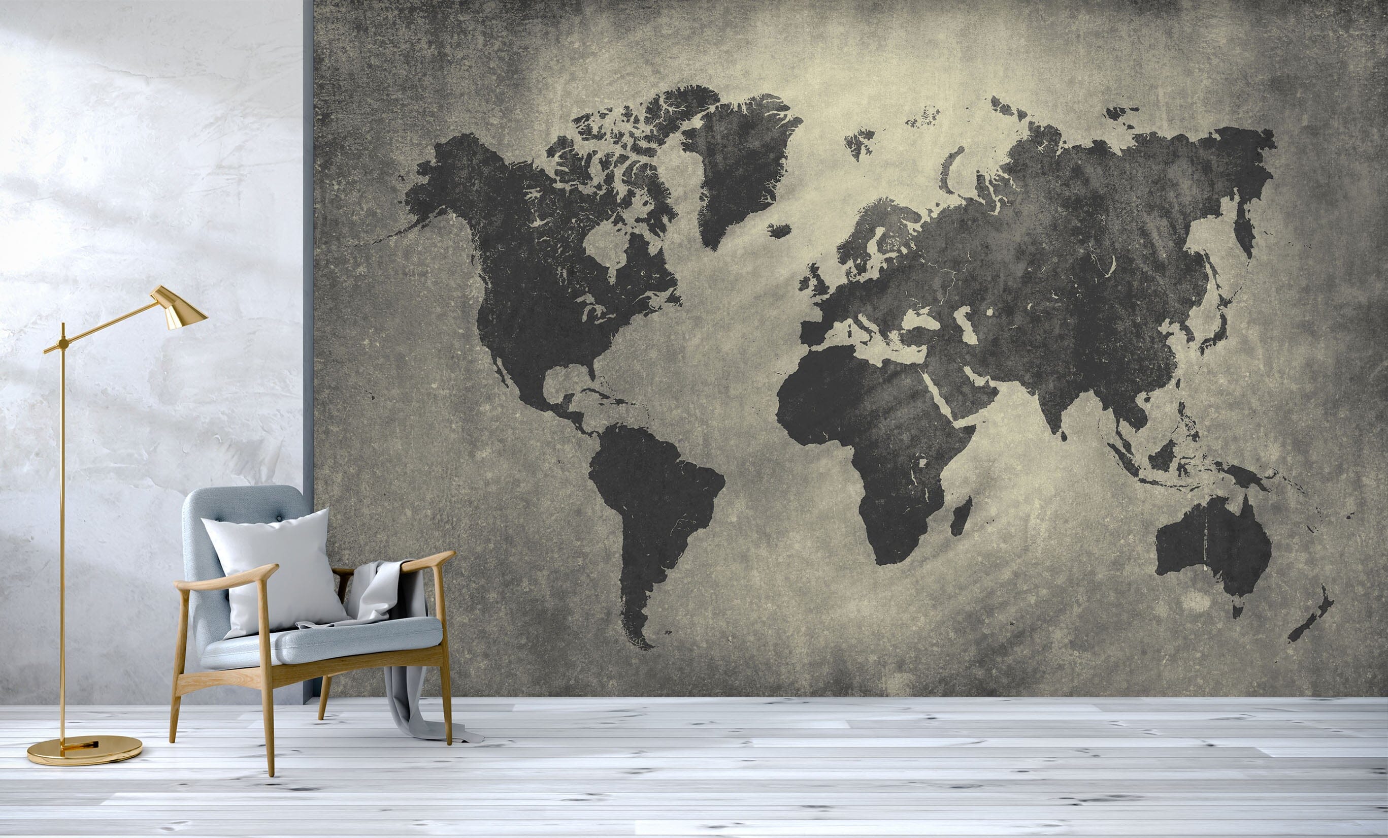3D Black Pattern 2031 World Map Wall Murals Wallpaper AJ Wallpaper 2