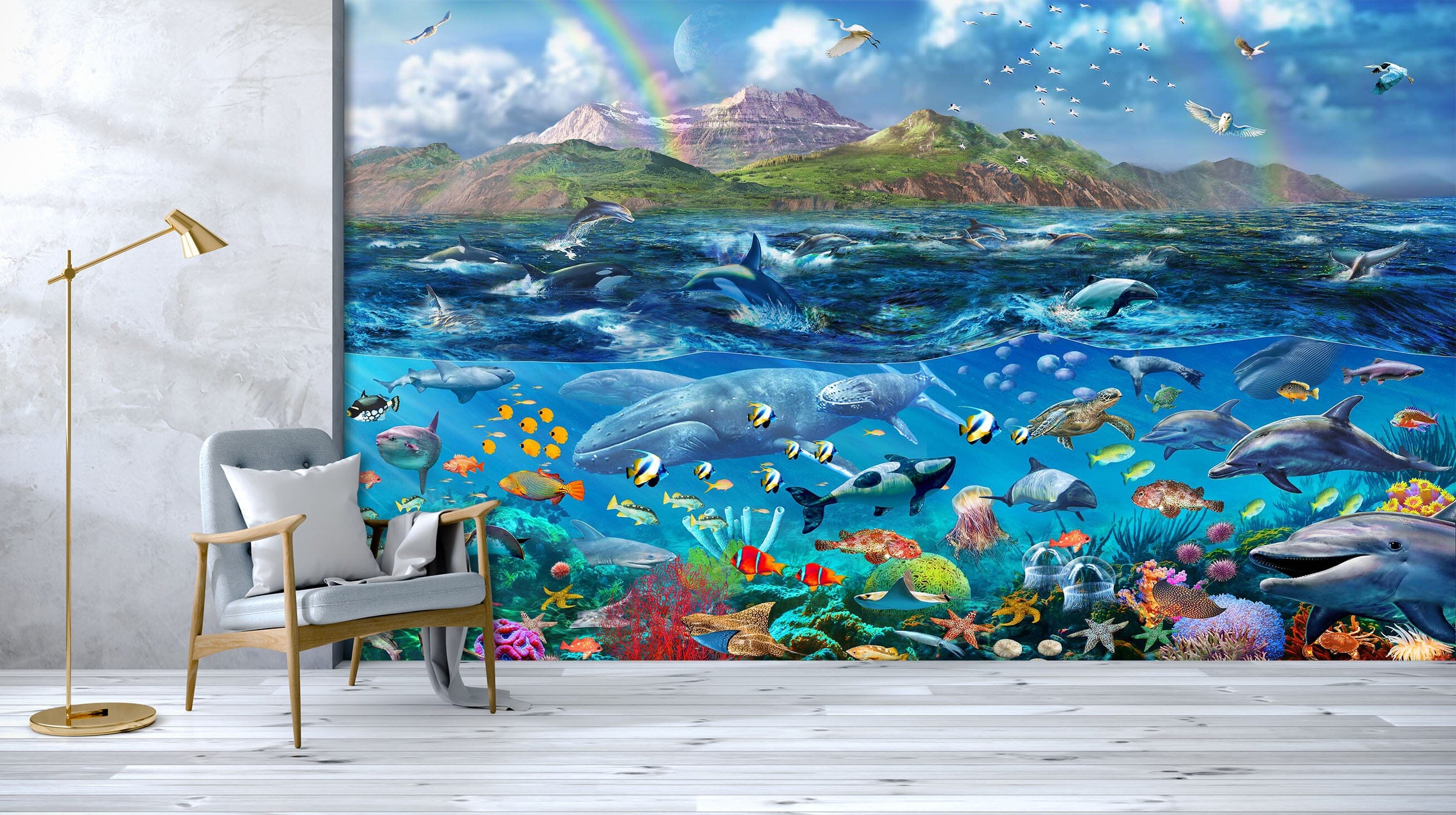 3D Have Fun Swimming 1409 Adrian Chesterman Wall Mural Wall Murals Wallpaper AJ Wallpaper 2