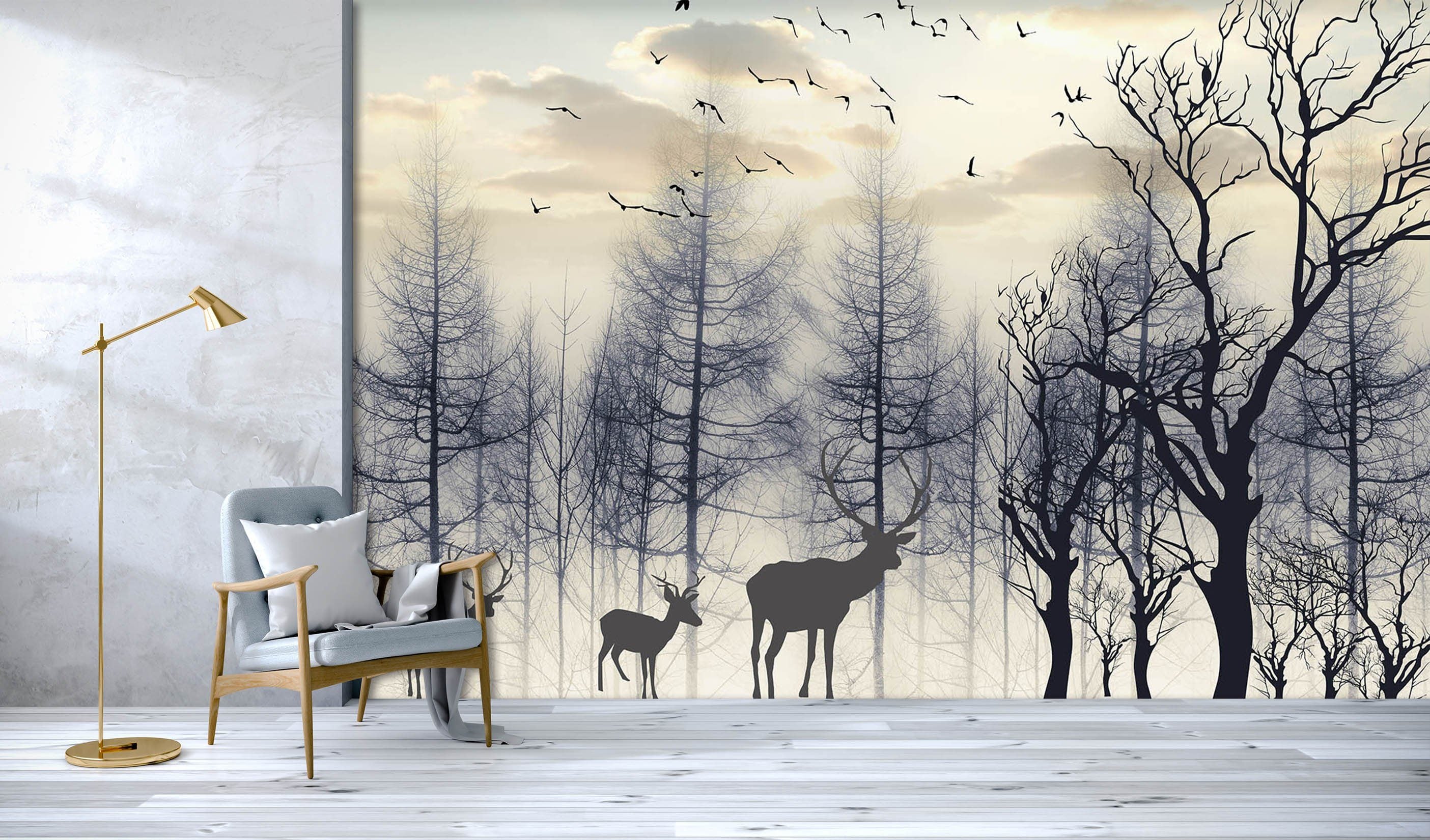 3D Woods Deer 529 Wallpaper AJ Wallpaper 2