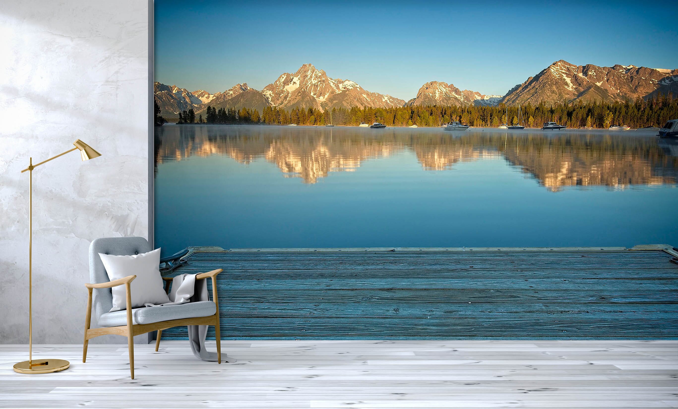 3D Colter Bay Boat Dock 106 Kathy Barefield Wall Mural Wall Murals Wallpaper AJ Wallpaper 2