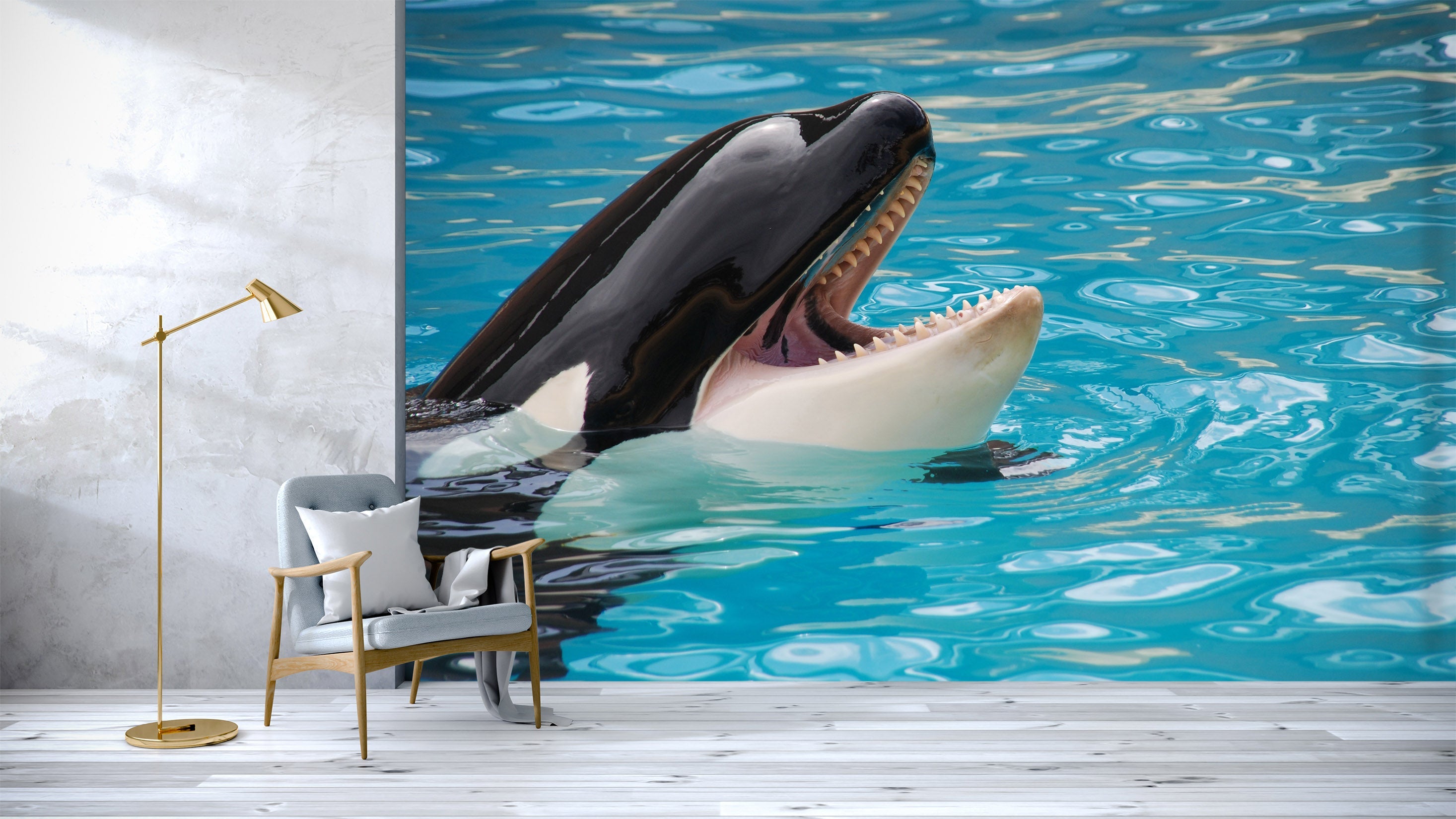 3D Dolphin Mouth 028 Wall Murals Wallpaper AJ Wallpaper 2