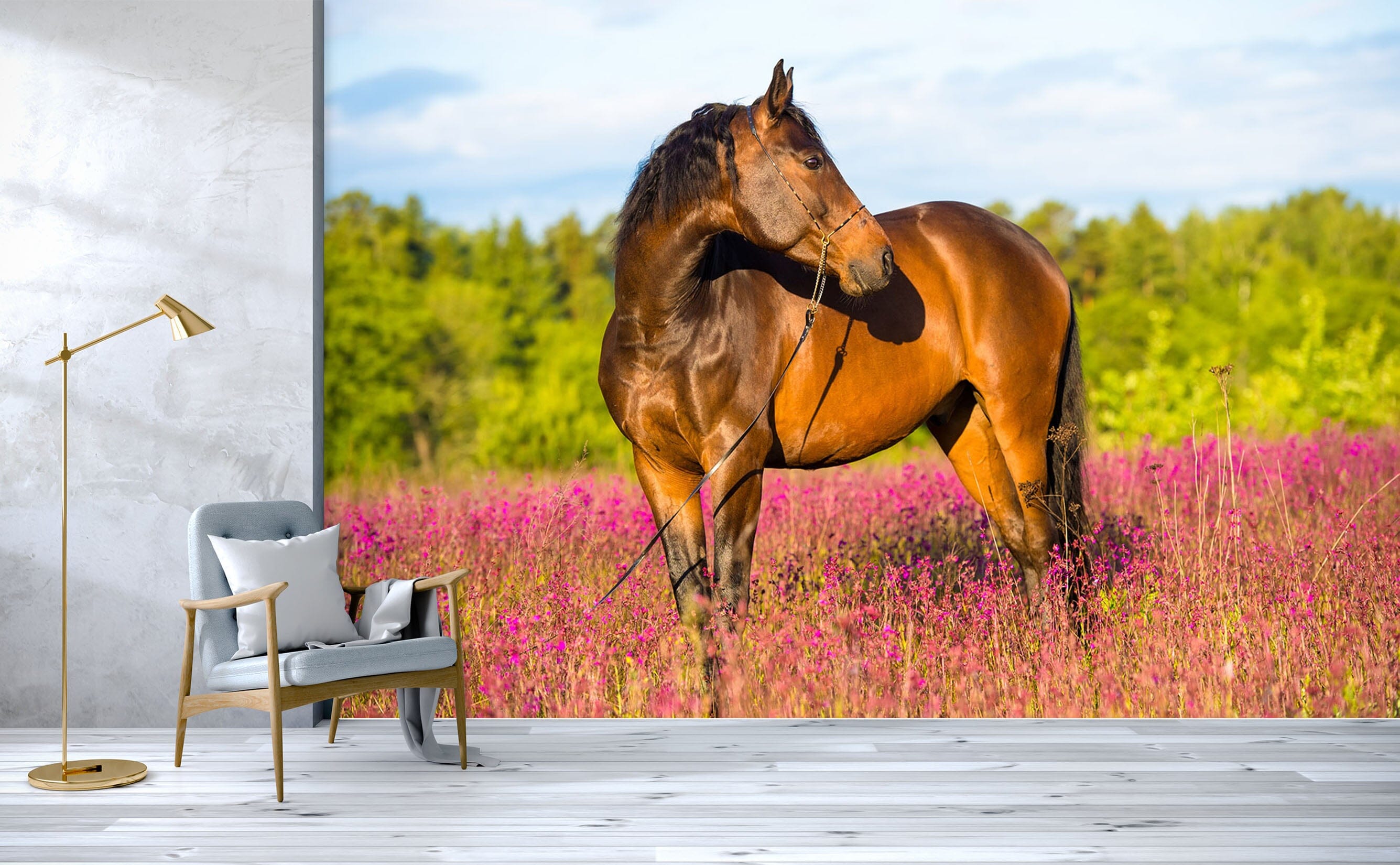 3D Horse Flower 178 Wall Murals Wallpaper AJ Wallpaper 2