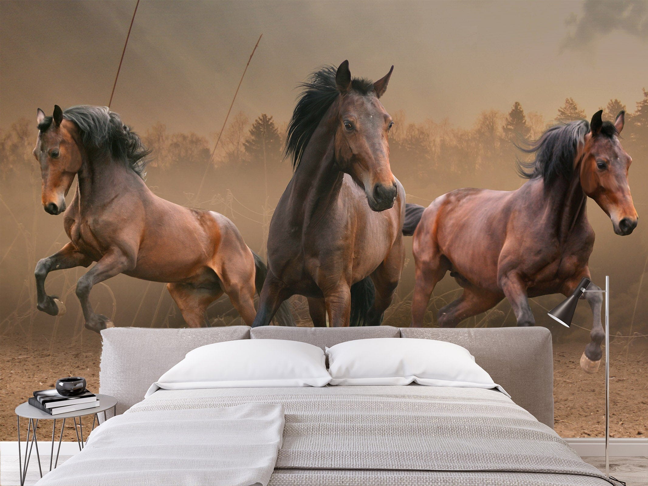 3D Wild Horse Herd 372 Wall Murals Wallpaper AJ Wallpaper 2