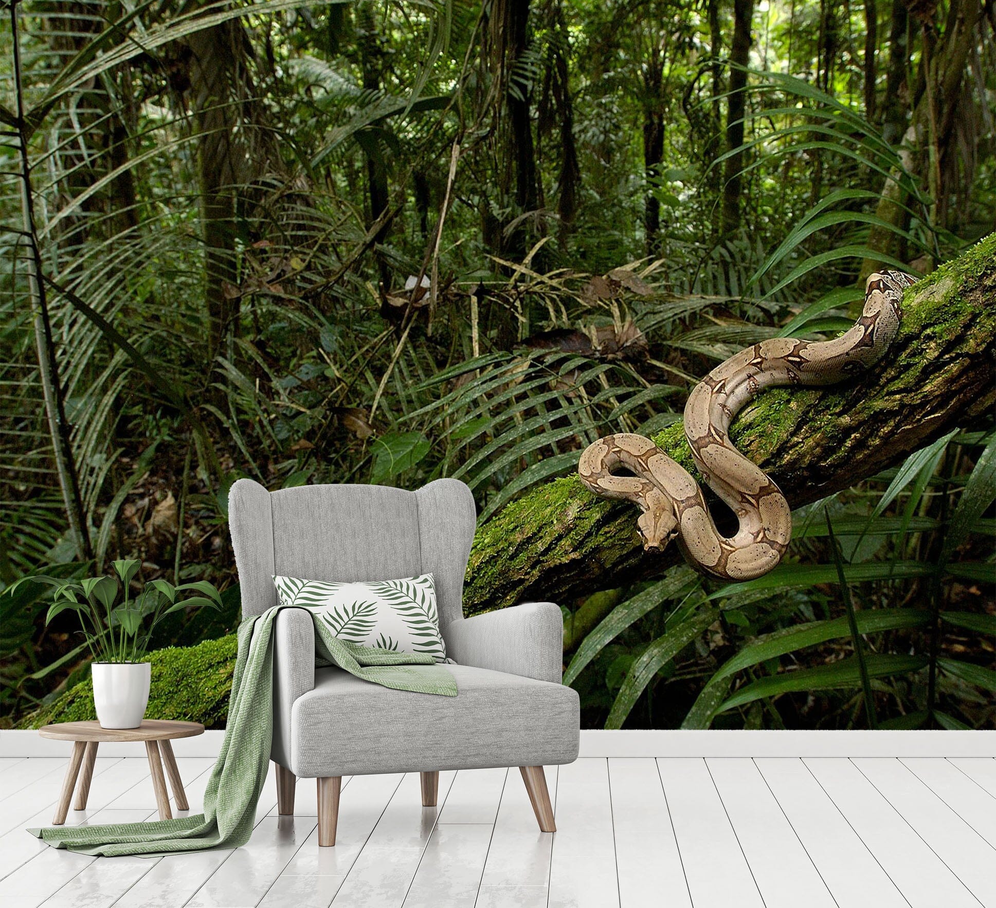 3D Forest Snake 430 Wall Murals Wallpaper AJ Wallpaper 2