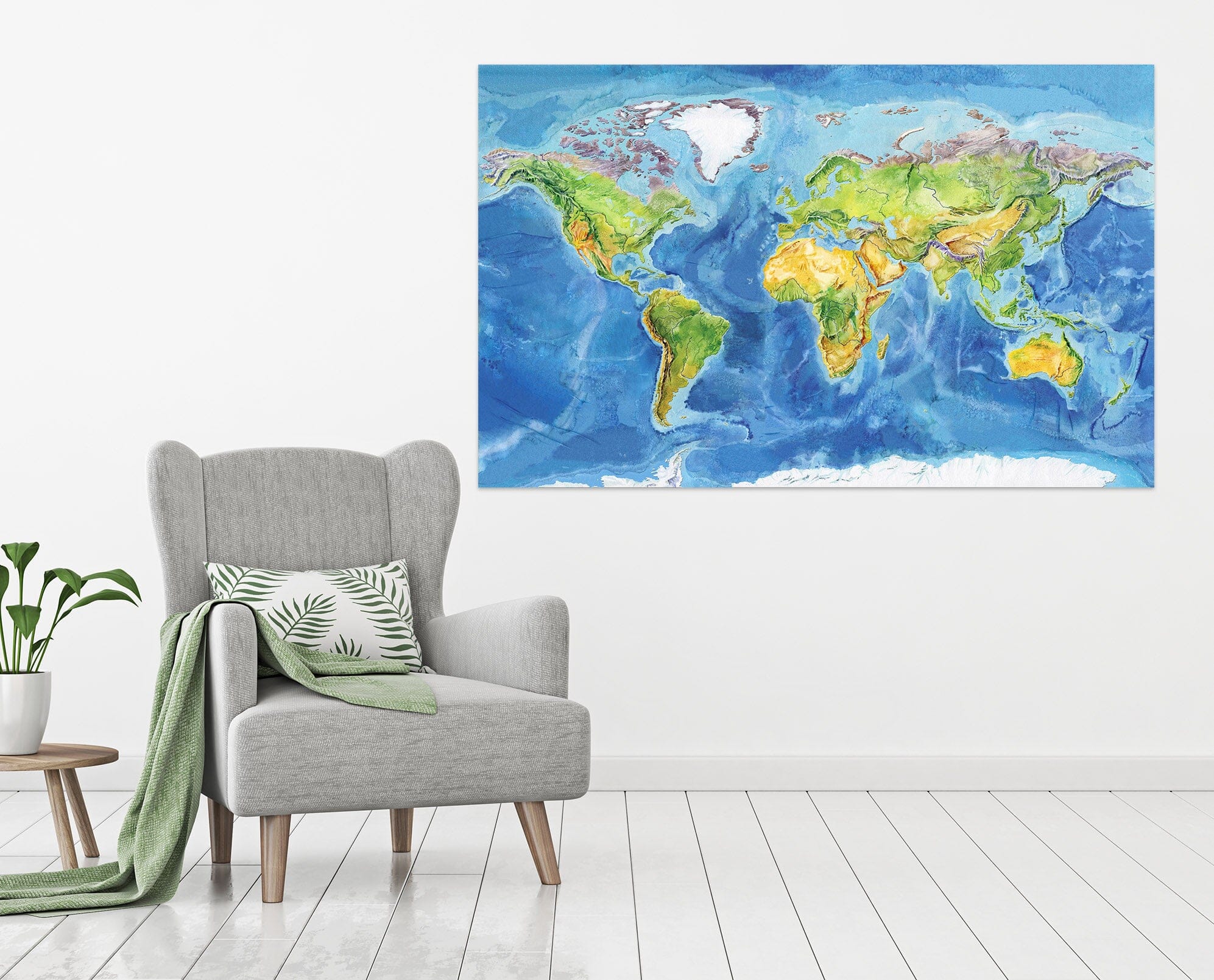 3D Green Island 265 World Map Wall Sticker Wallpaper AJ Wallpaper 2