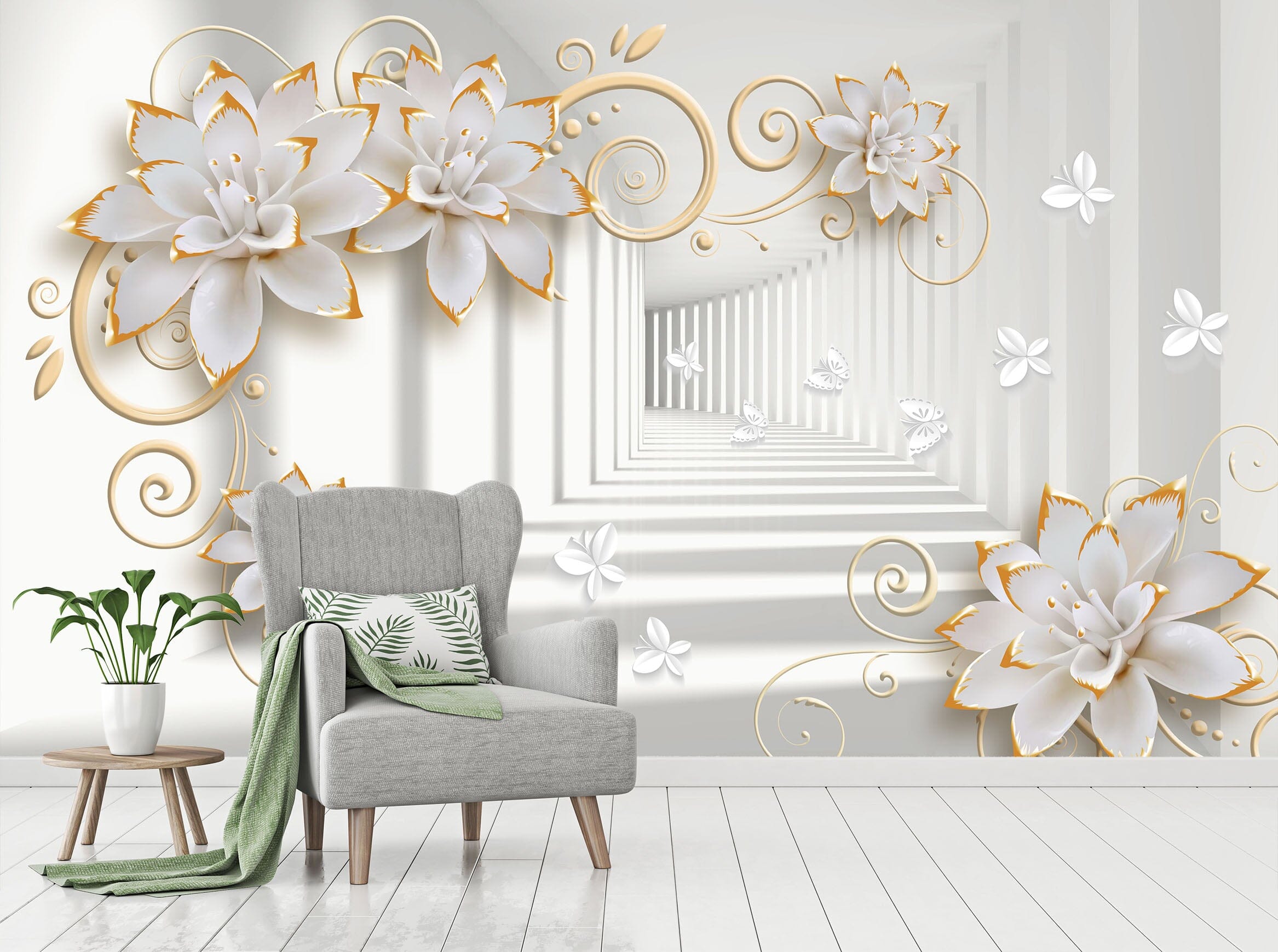 3D Simple Flowers 1527 Wall Murals Wallpaper AJ Wallpaper 2