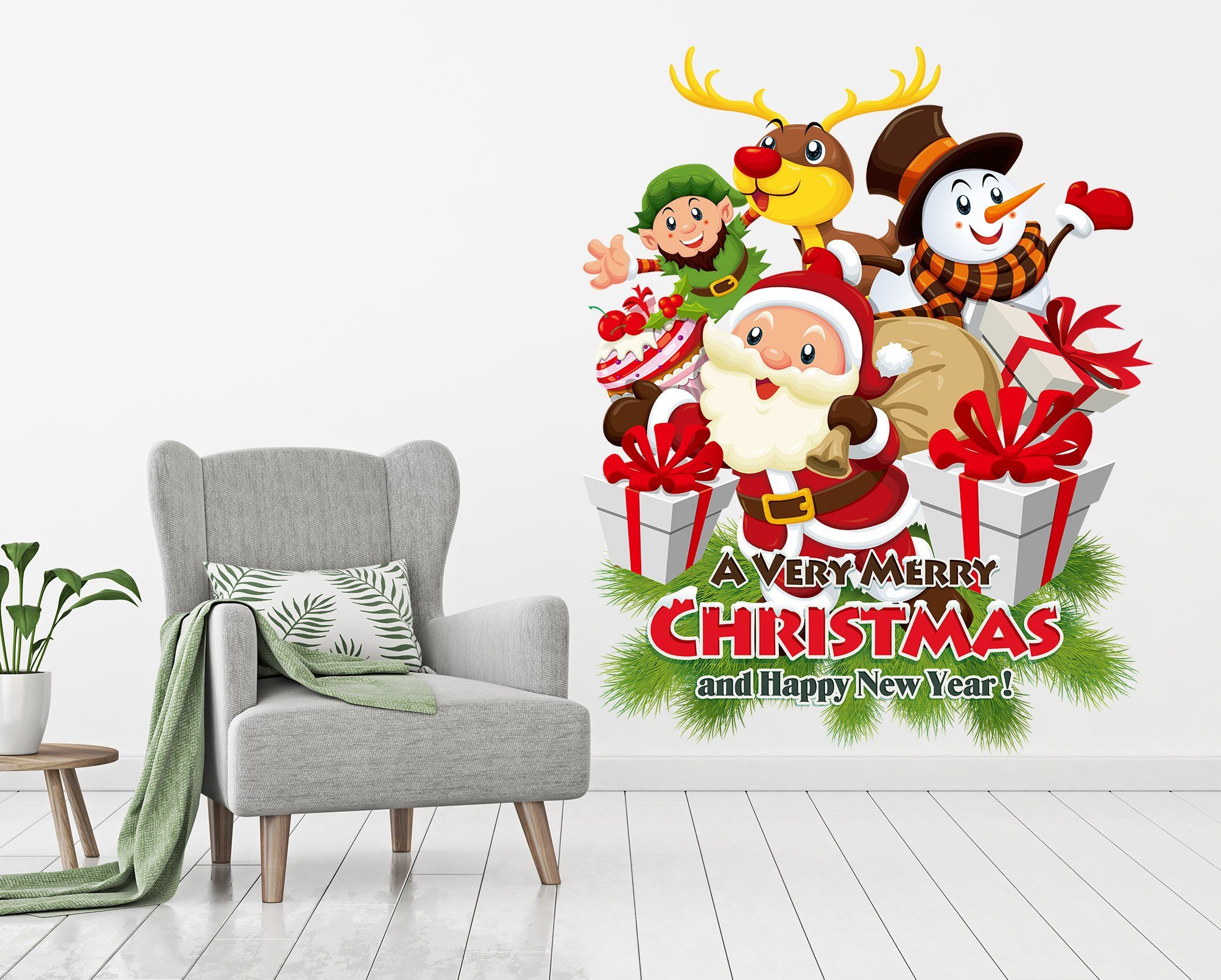 3D Happy Old Man Gift Box 27 Wall Stickers Wallpaper AJ Wallpaper