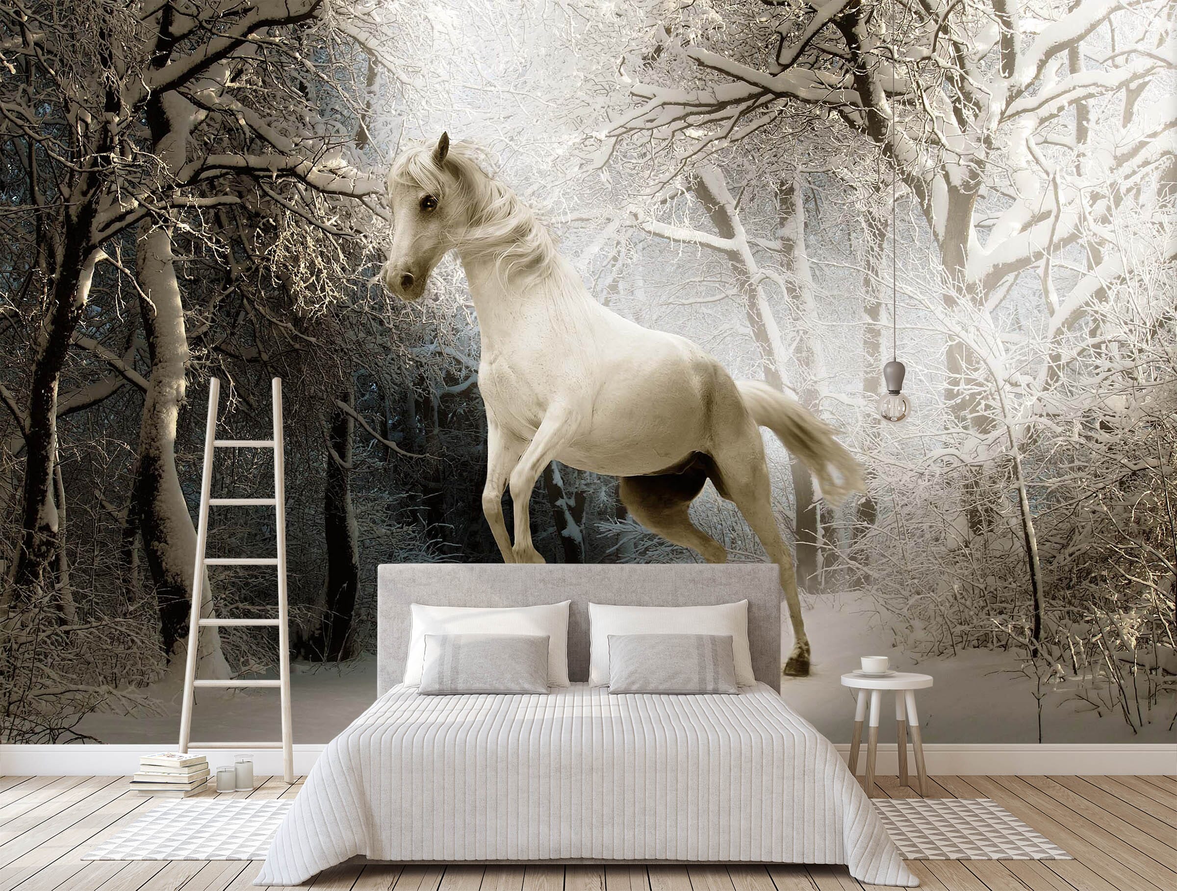 3D Snow White Horse 1747 Wall Murals Wallpaper AJ Wallpaper 2