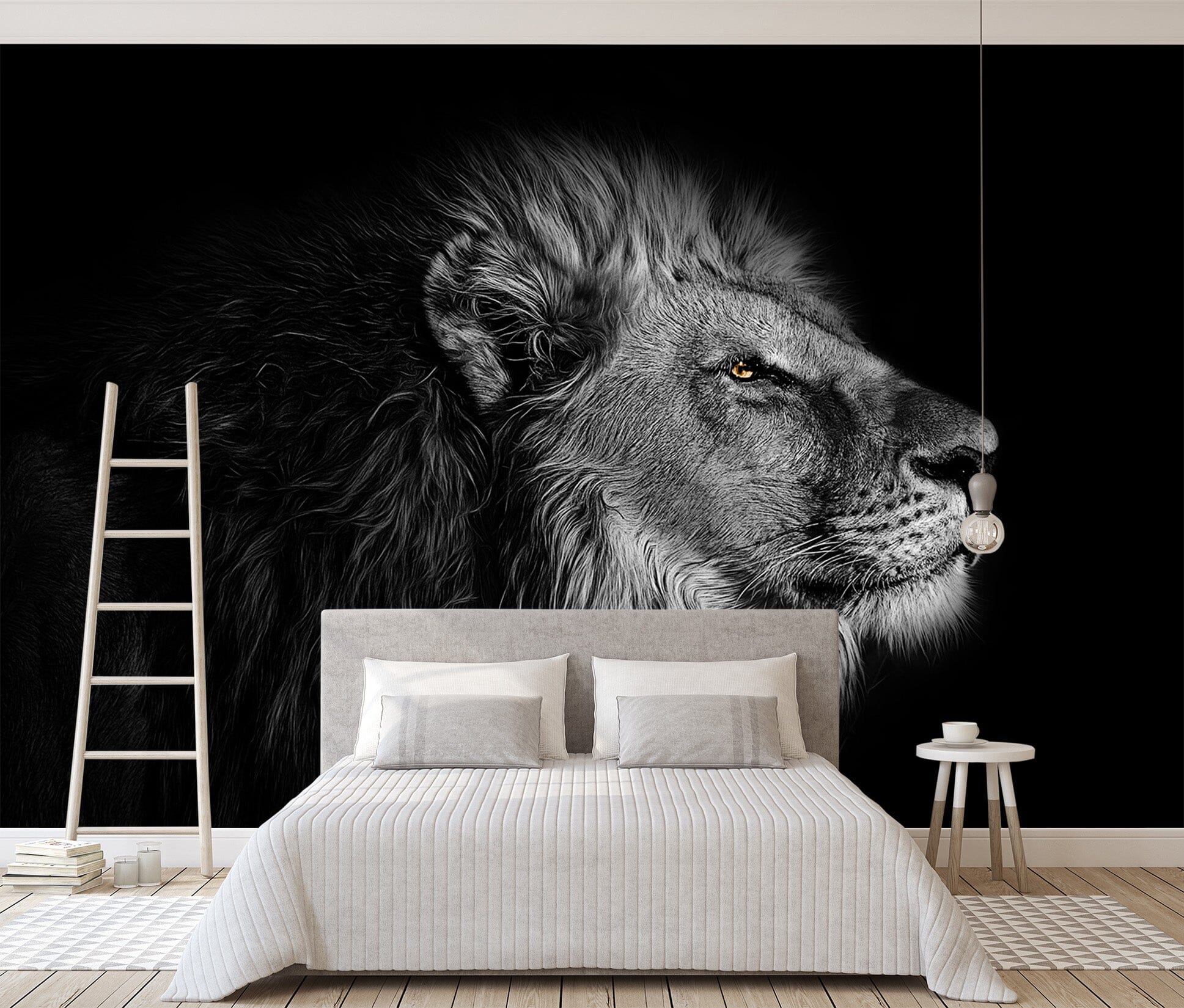 3D Black Lion 273 Wall Murals Wallpaper AJ Wallpaper 2