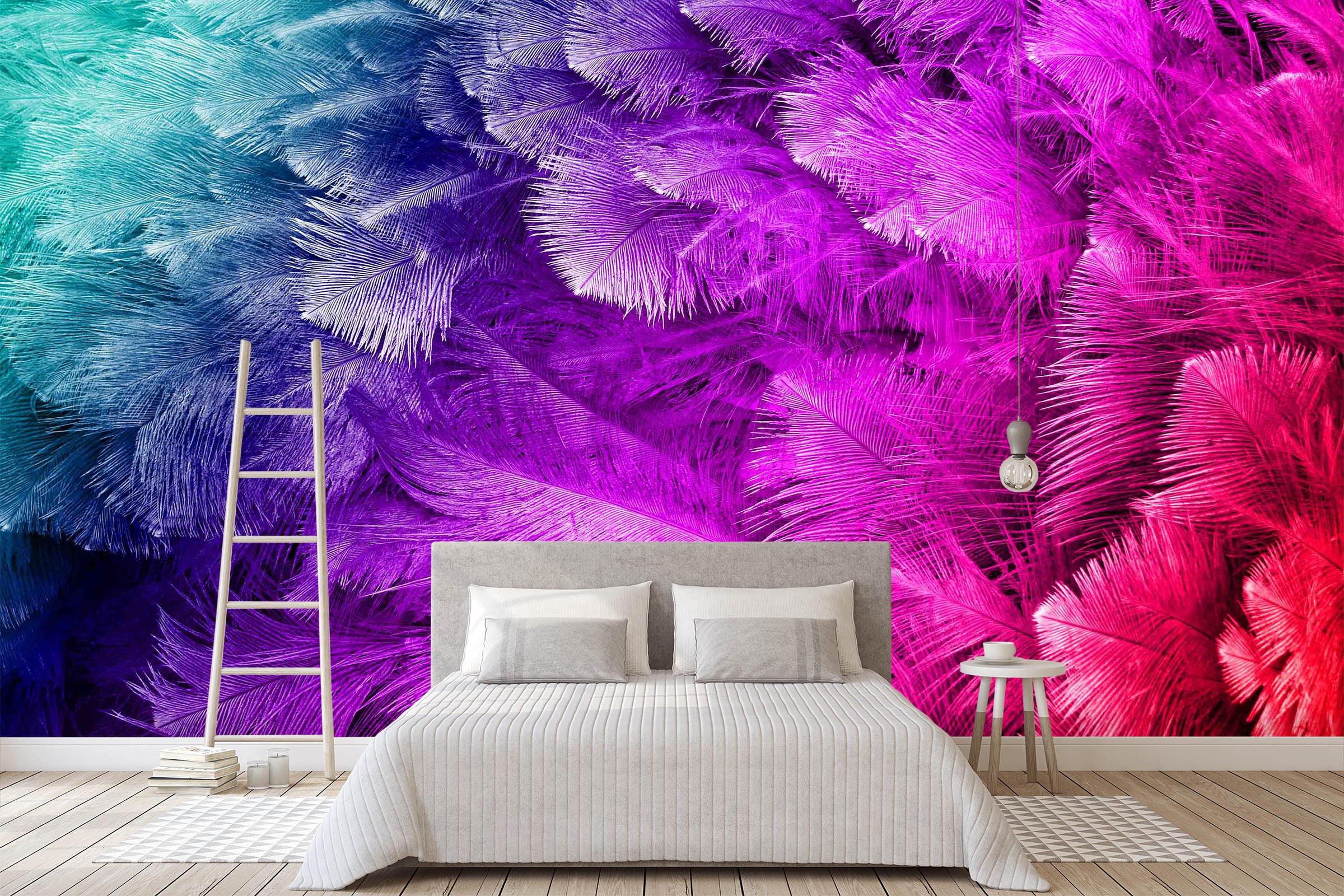 3D Colourful Feather 039 Wall Murals