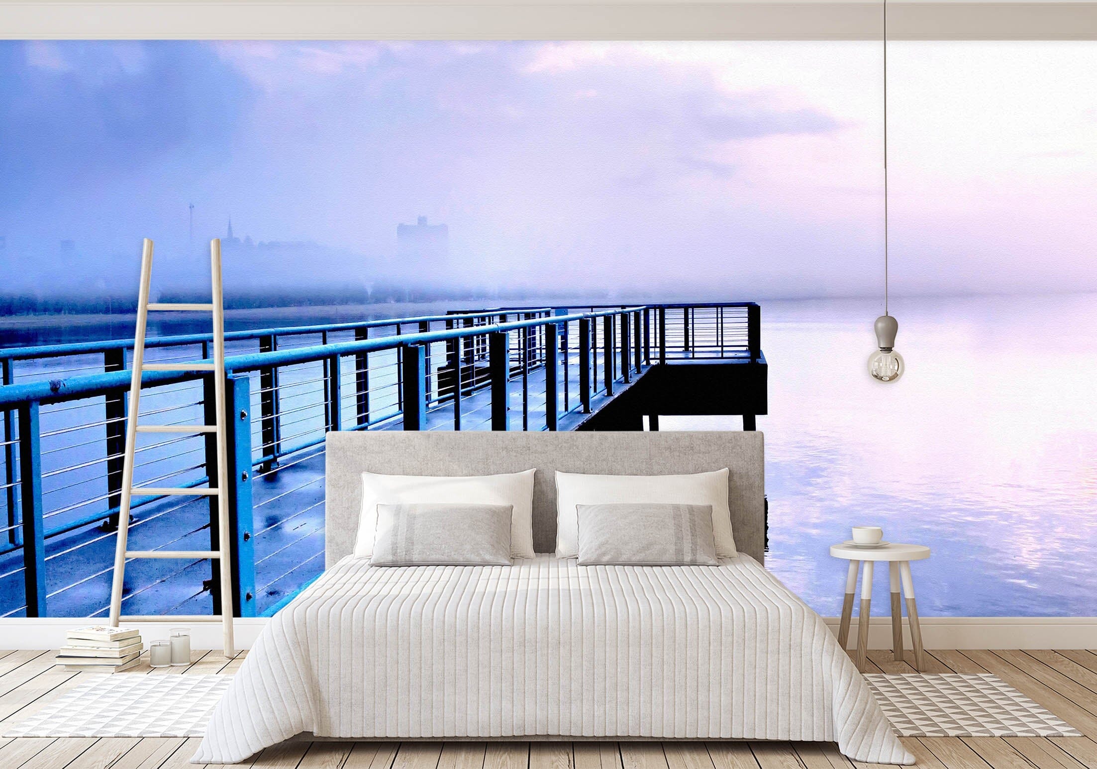 3D Blue Sky Bridge 026 Wall Murals Wallpaper AJ Wallpaper 2