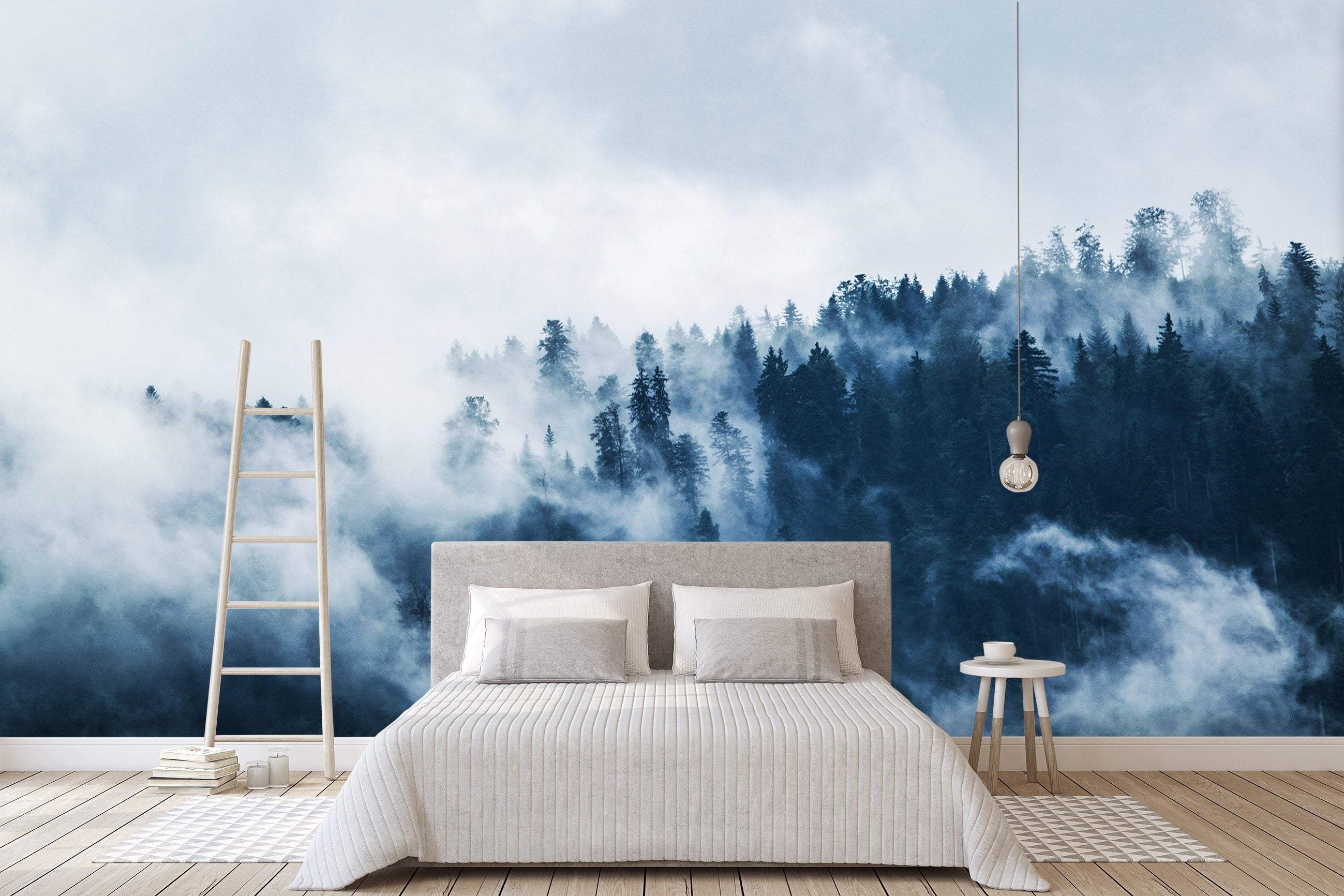 3D Forest White Fog 678 Wallpaper AJ Wallpaper