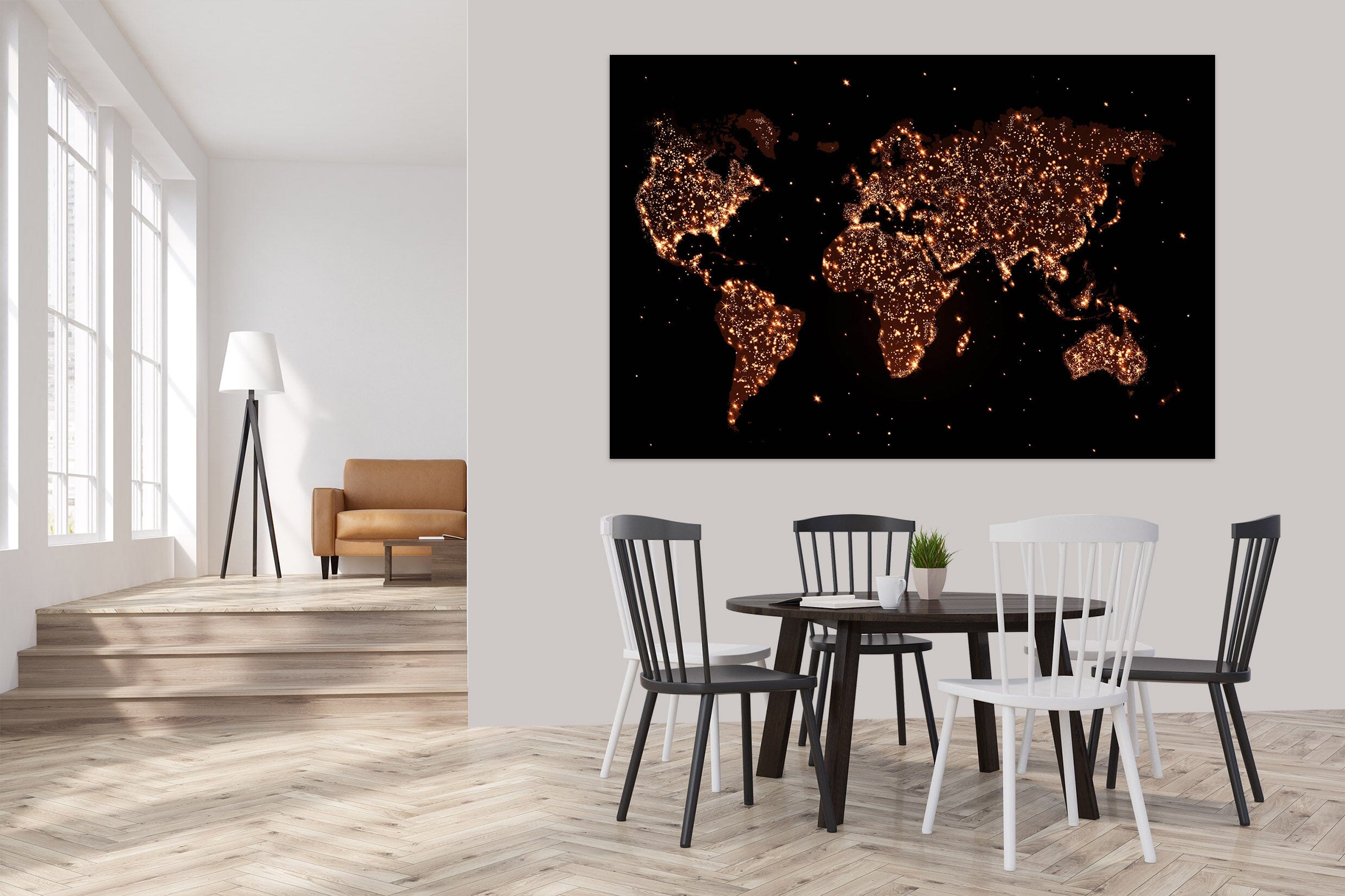 3D Golden Spots 214 World Map Wall Sticker Wallpaper AJ Wallpaper 2