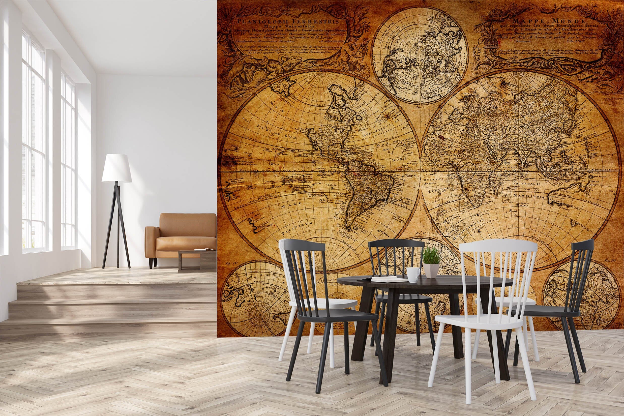 3D Circular Lines 2035 World Map Wall Murals Wallpaper AJ Wallpaper 2