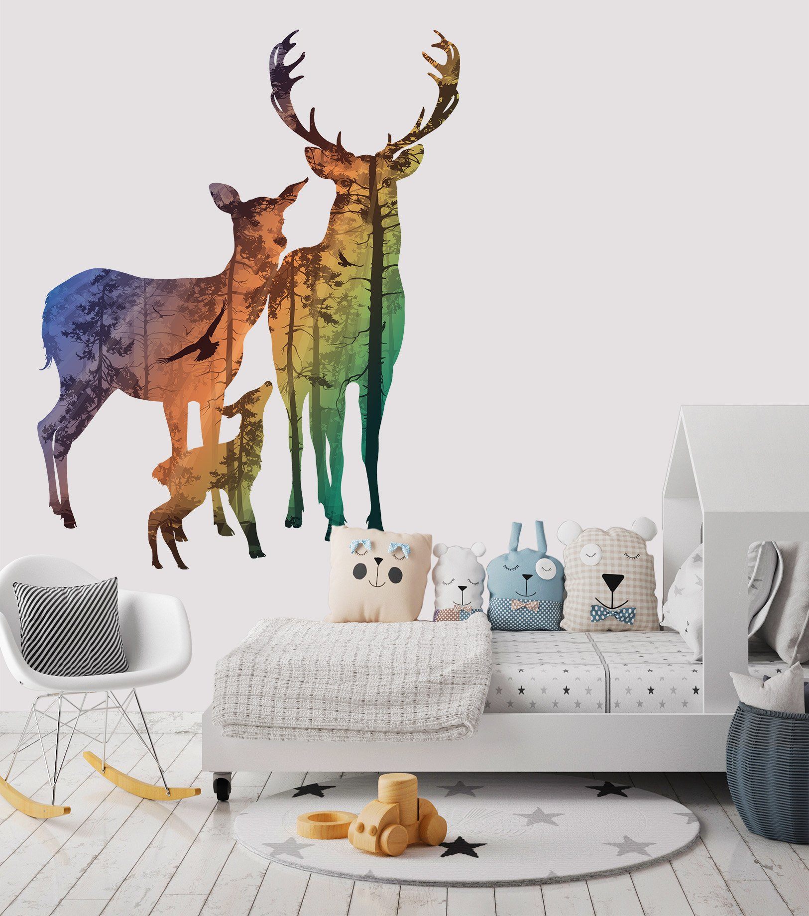3D Shadow Deer 50 Wall Stickers Wallpaper AJ Wallpaper