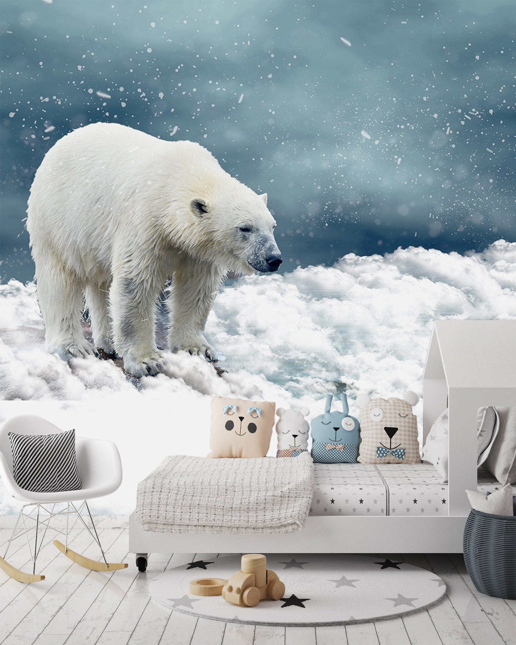 3D Polar Bear Snow 260 Wall Murals Wallpaper AJ Wallpaper 2
