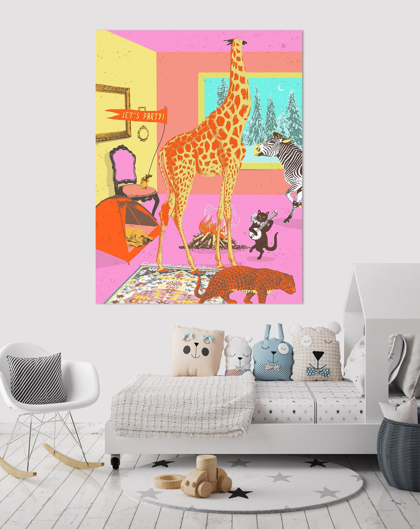 3D Animal Party 018 Showdeer Wall Sticker Wallpaper AJ Wallpaper 2