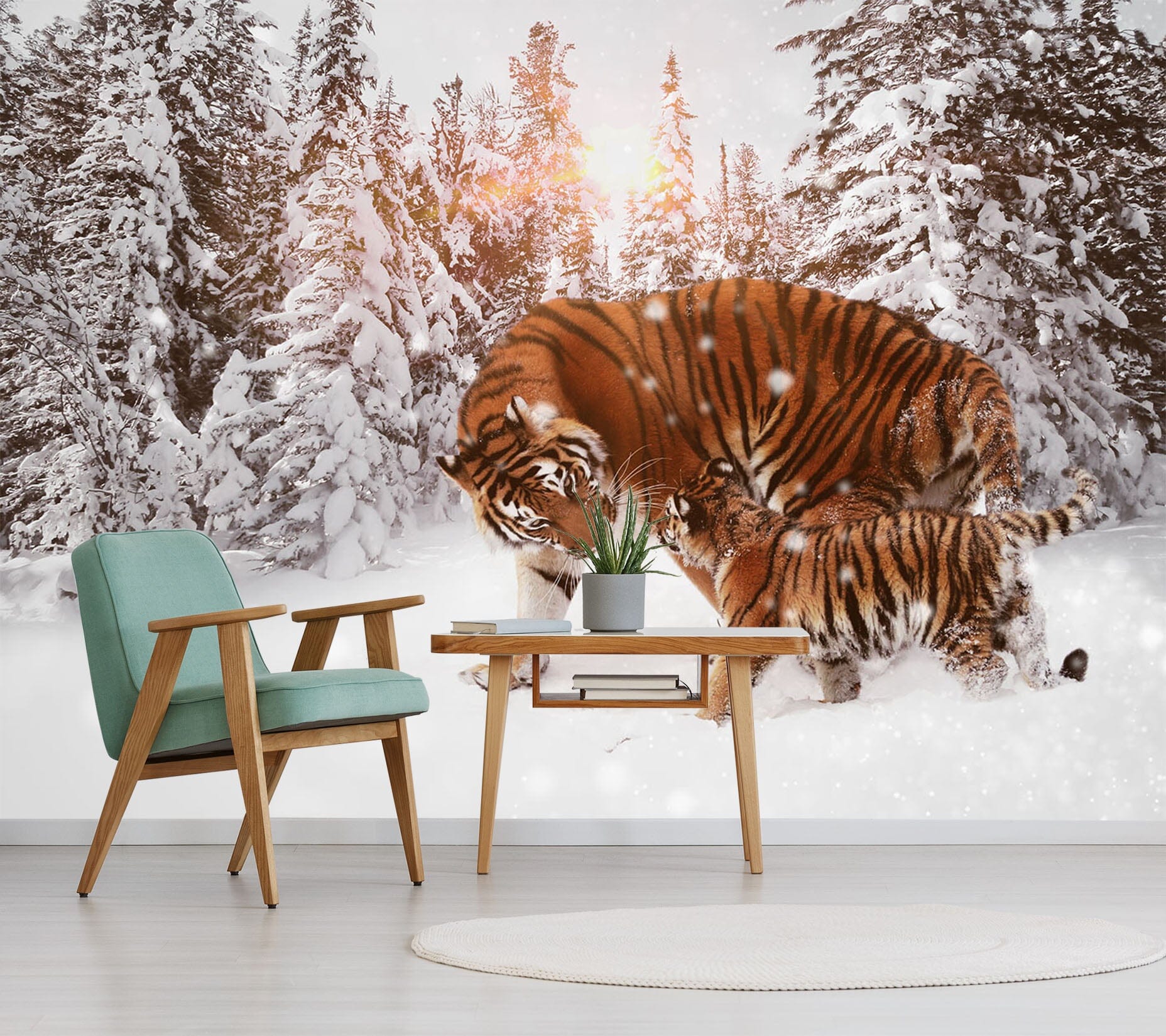 3D Snow Tiger 271 Wall Murals Wallpaper AJ Wallpaper 2