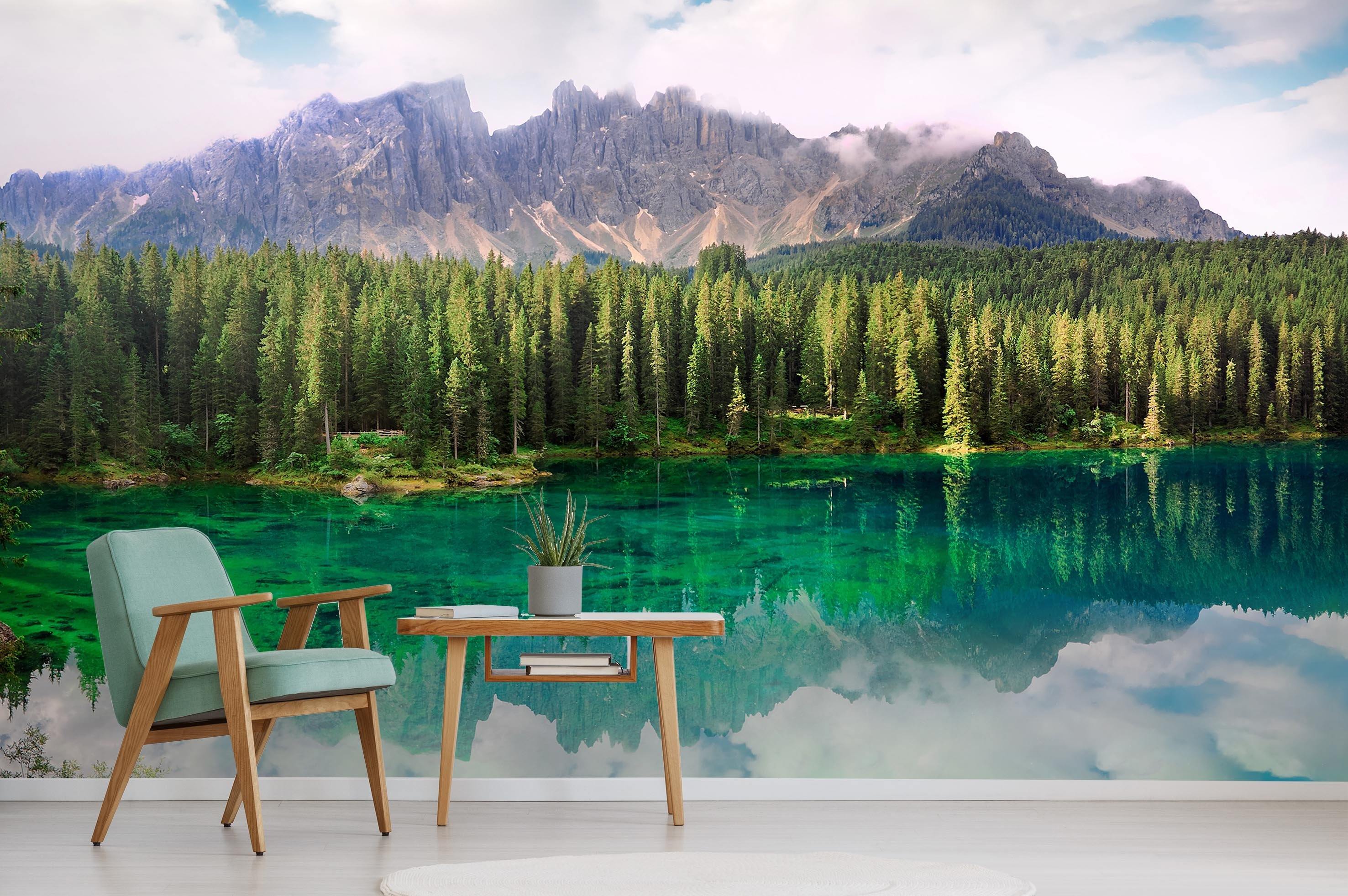 3D Woods Lake Reflection 700 Wallpaper AJ Wallpaper