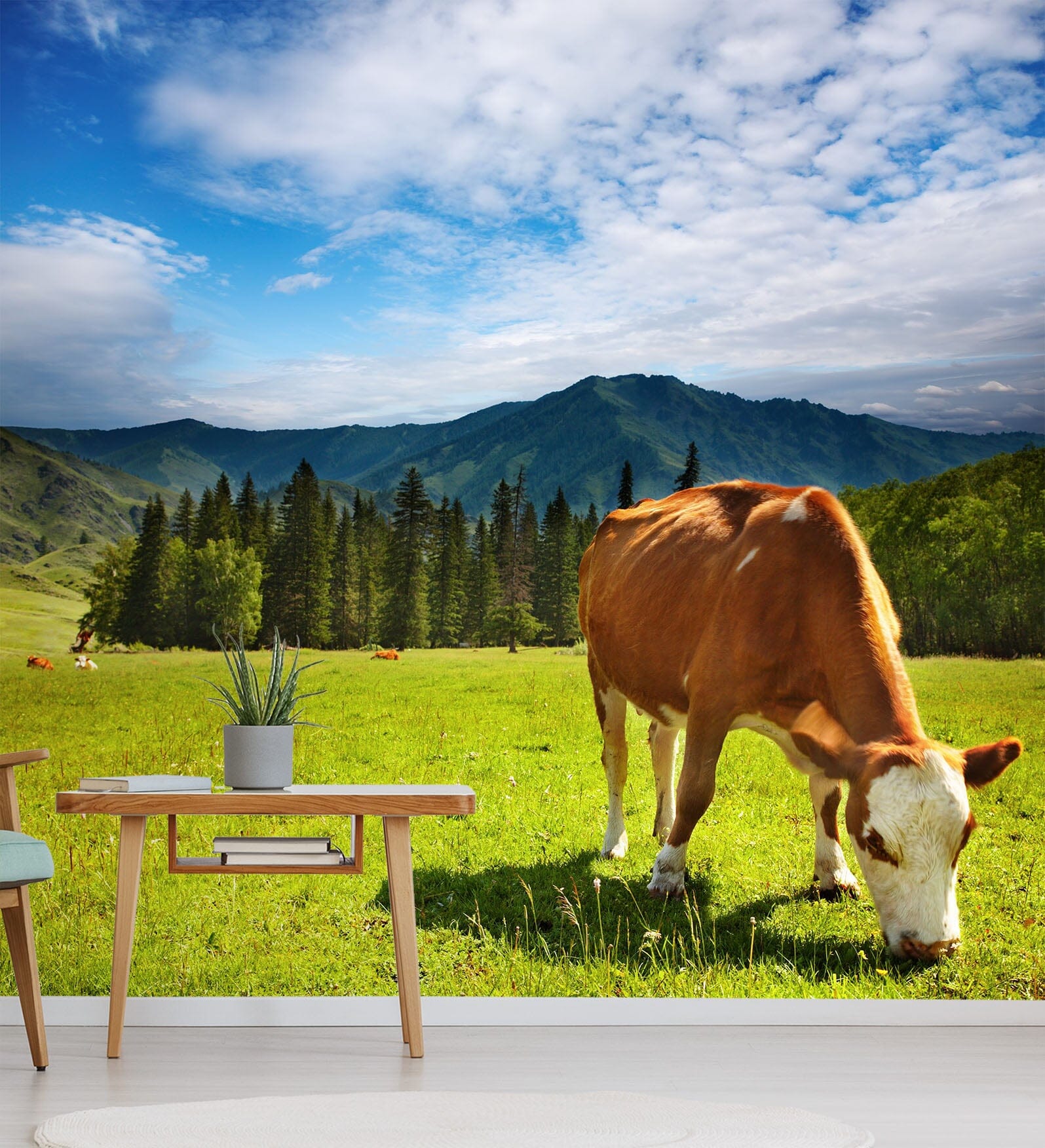 3D Forest Cow 407 Wall Murals Wallpaper AJ Wallpaper 2
