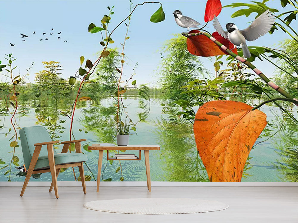 3D River Duck Bird WC727 Wall Murals