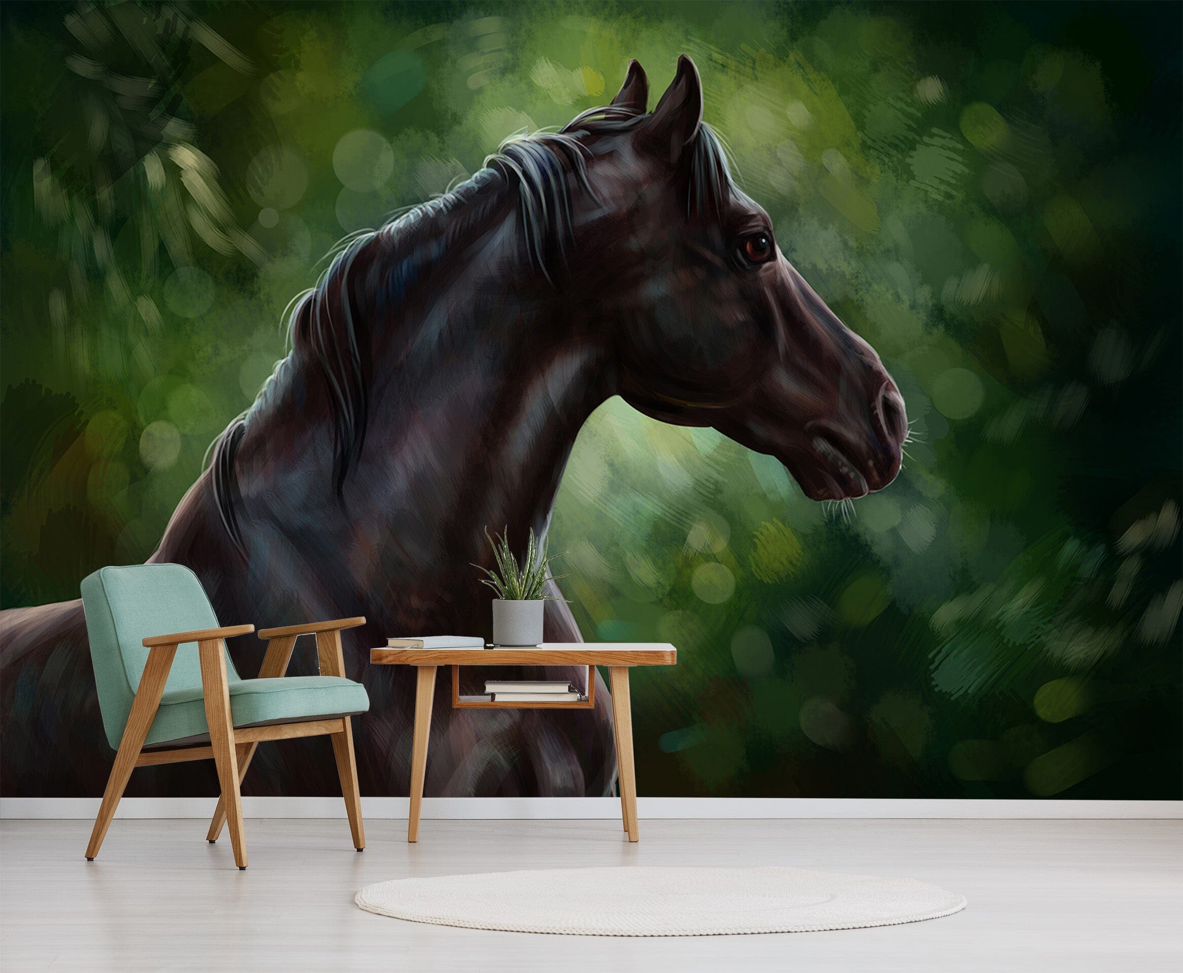3D Black Horse 287 Wall Murals Wallpaper AJ Wallpaper 2