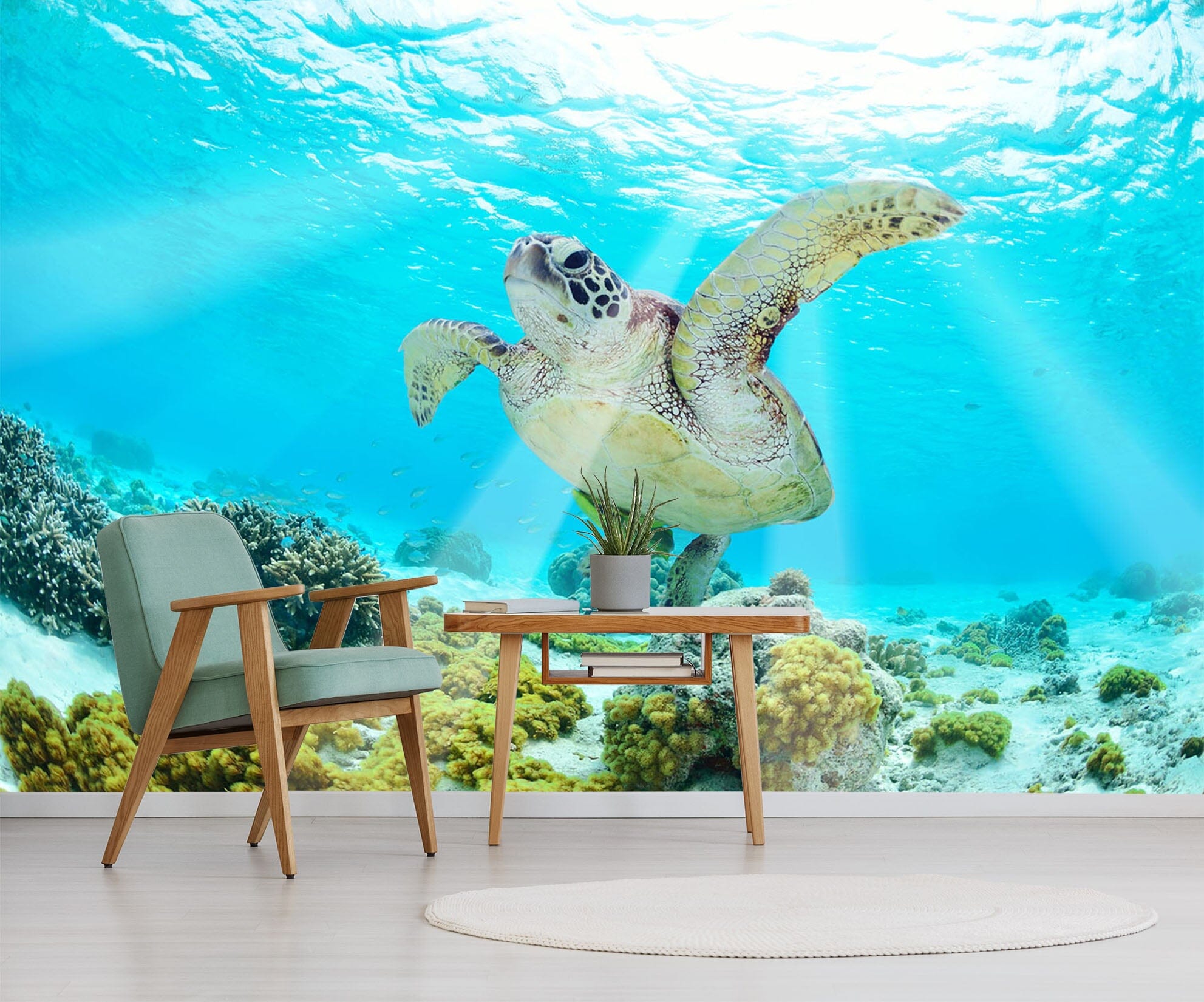 3D Sea Turtle 187 Wall Murals Wallpaper AJ Wallpaper 2