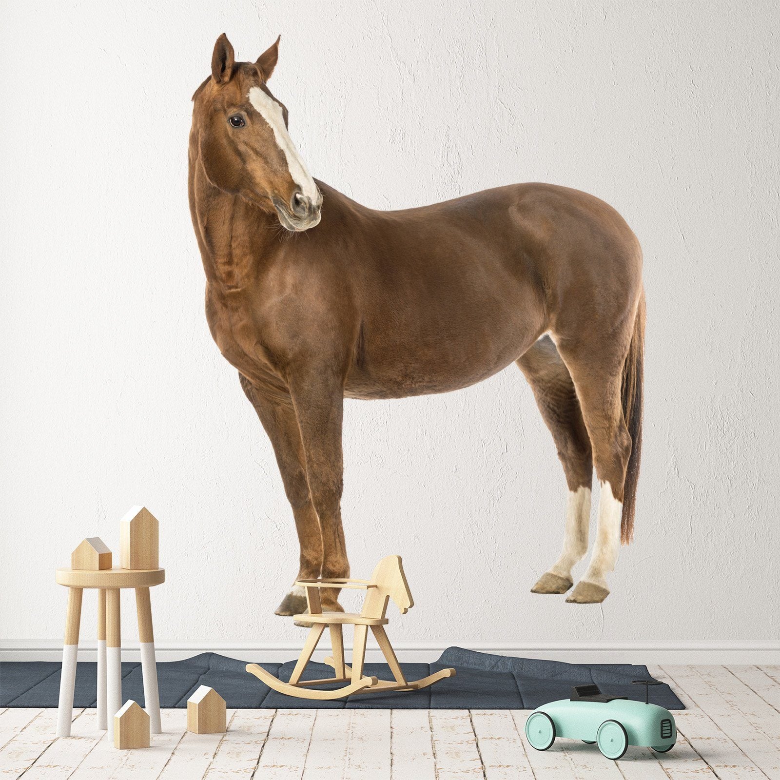 3D Horse Turning Head 094 Animals Wall Stickers Wallpaper AJ Wallpaper