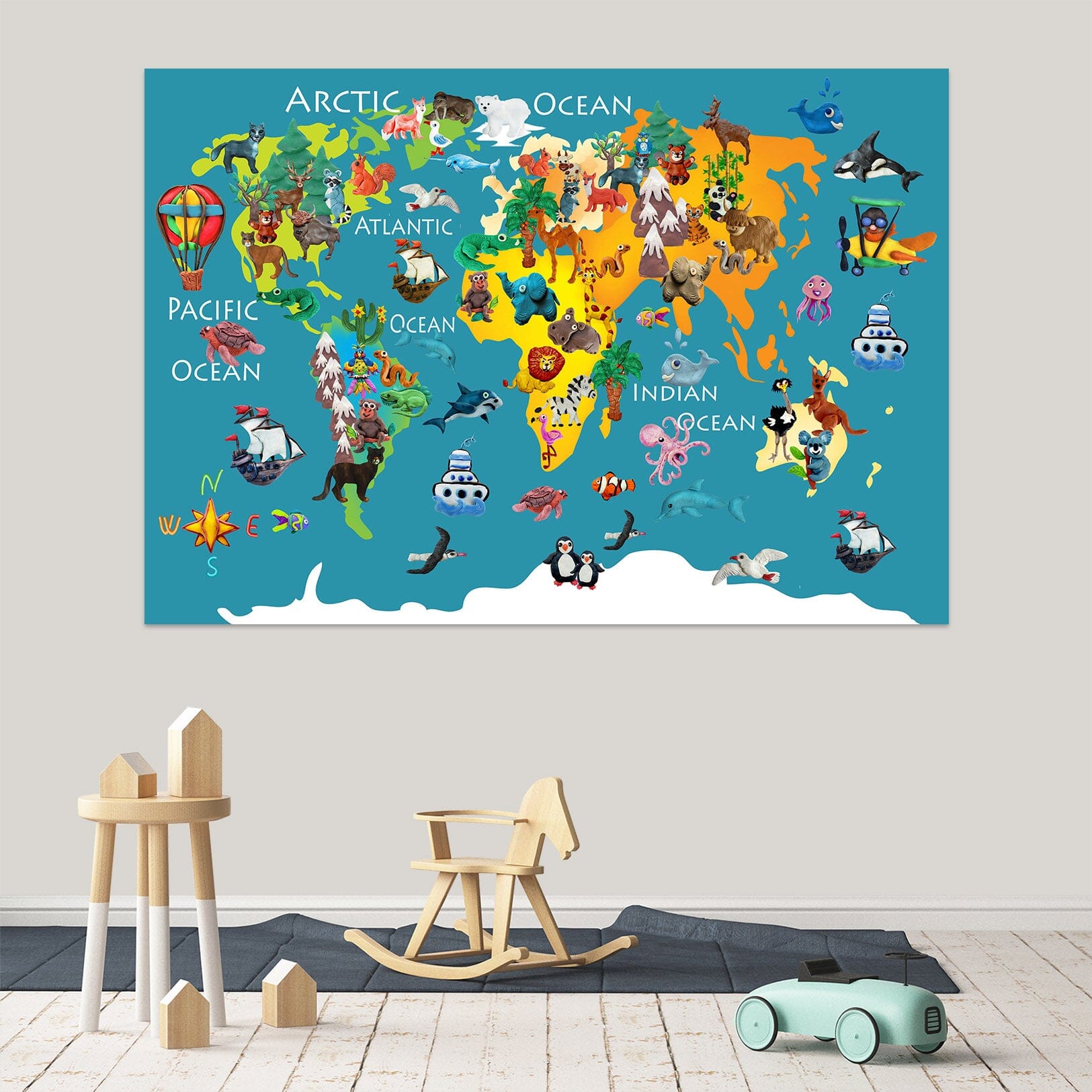 3D Abstract Elephant 247 World Map Wall Sticker Wallpaper AJ Wallpaper 2