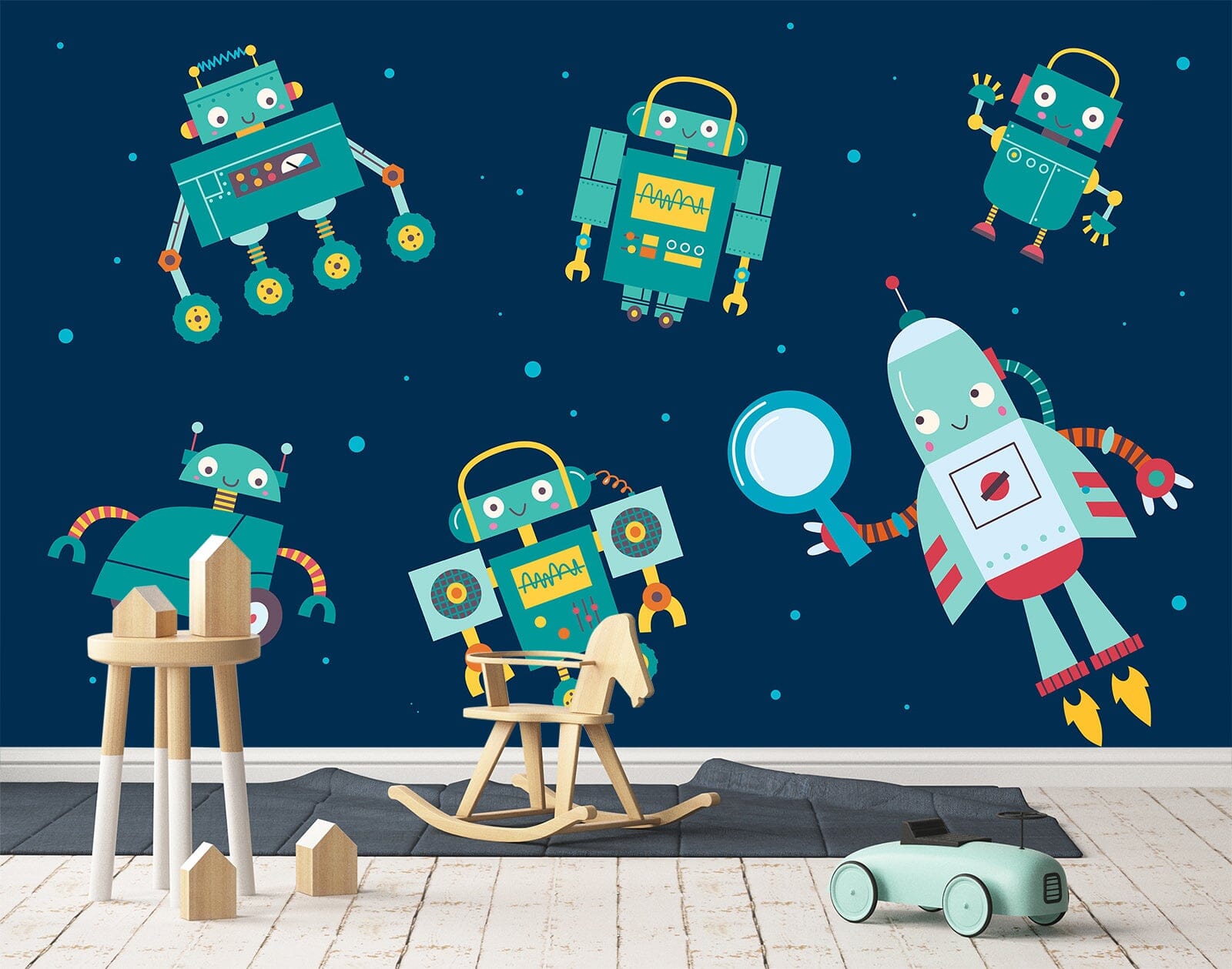 3D Green Robot 1436 Wall Murals Wallpaper AJ Wallpaper 2