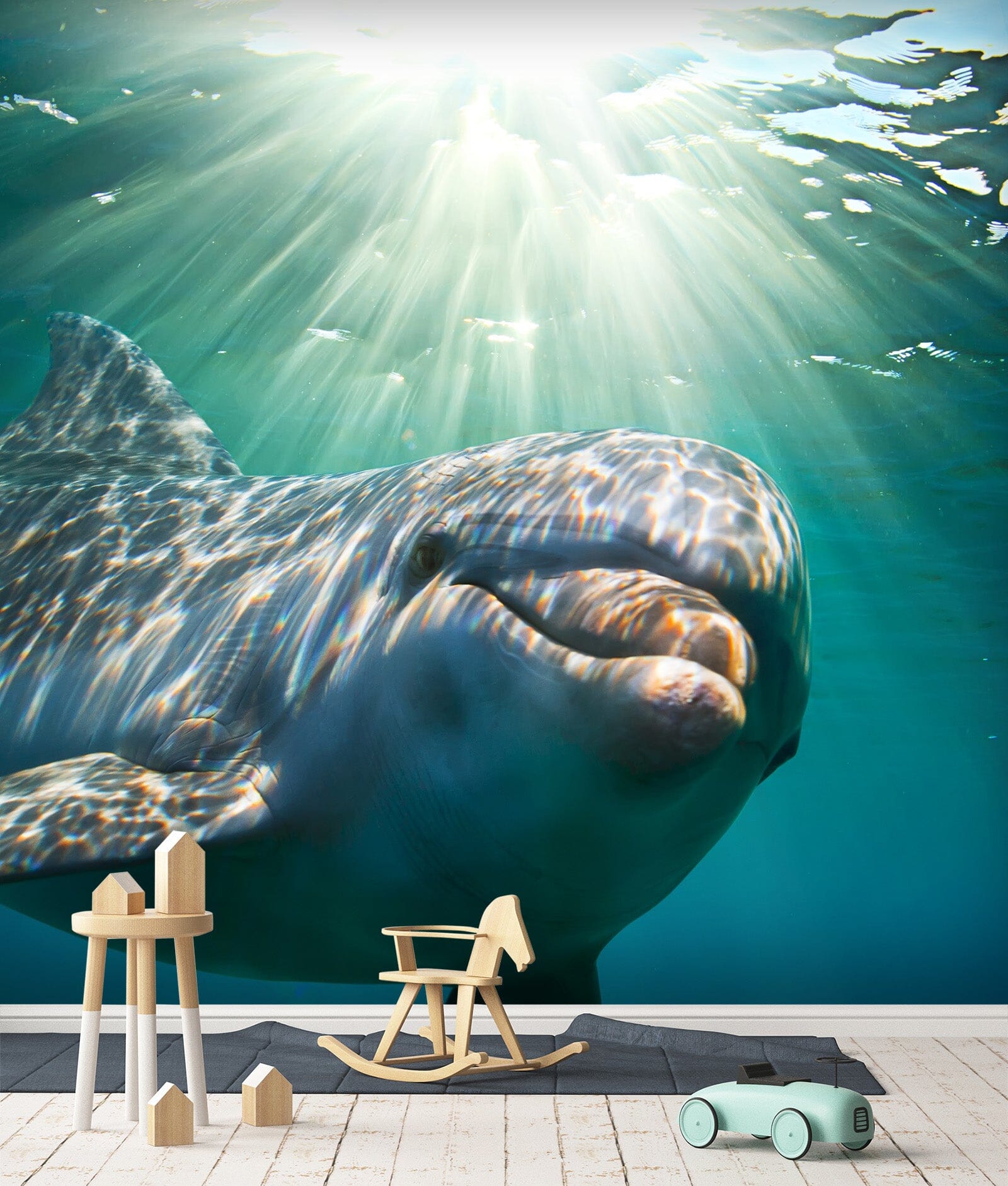 3D Sunny Dolphin 376 Wall Murals Wallpaper AJ Wallpaper 2