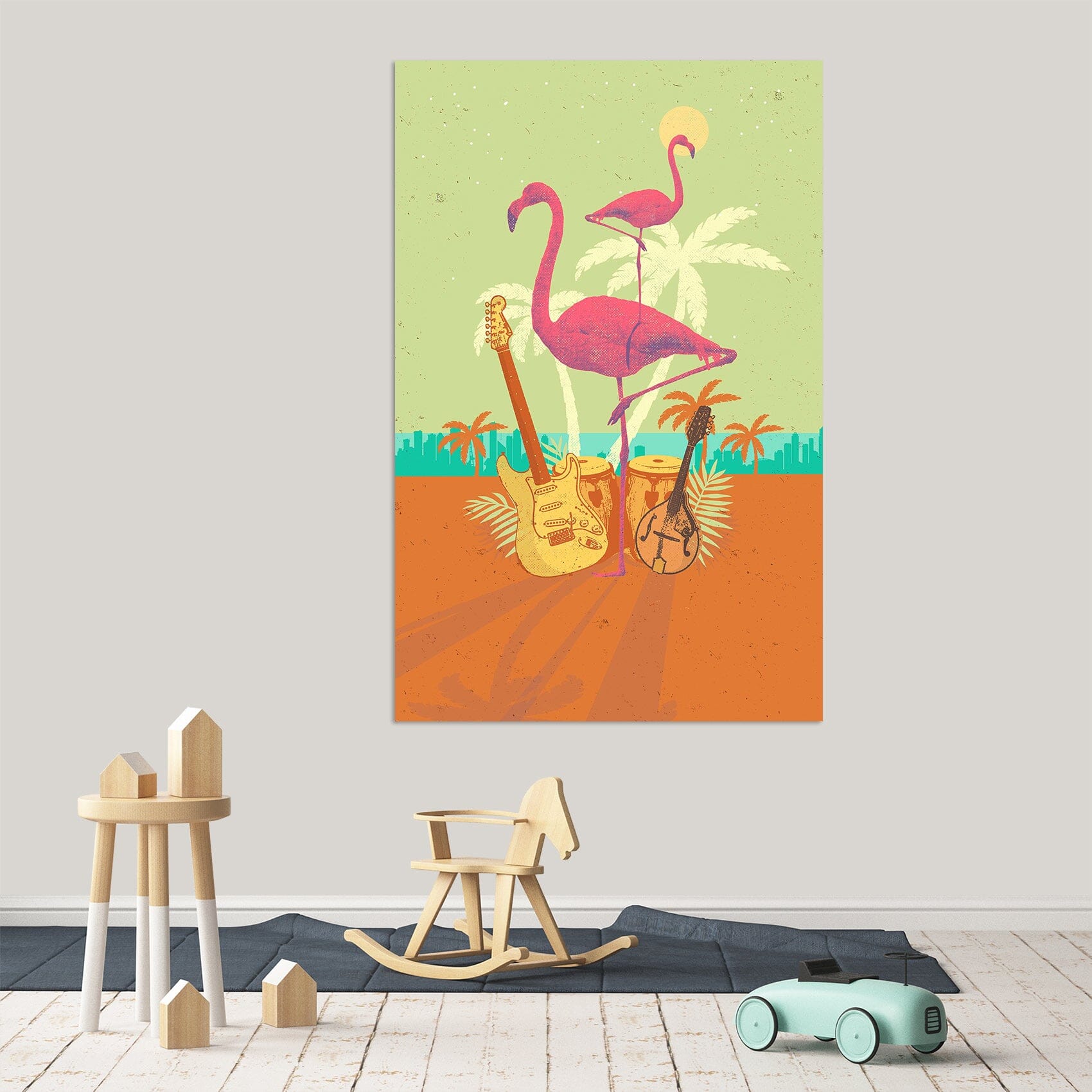 3D Flamingo City 027 Showdeer Wall Sticker Wallpaper AJ Wallpaper 2