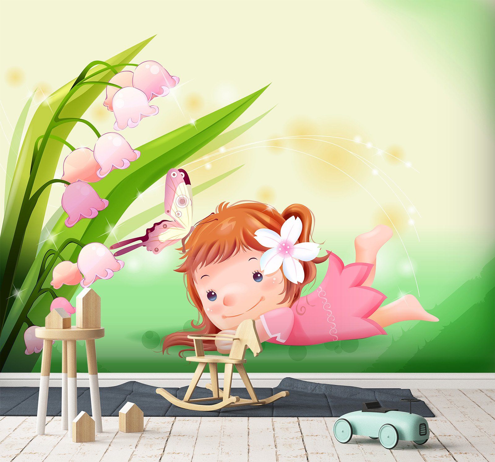 3D Cartoon Girl 008 Wall Murals Wallpaper AJ Wallpaper 2