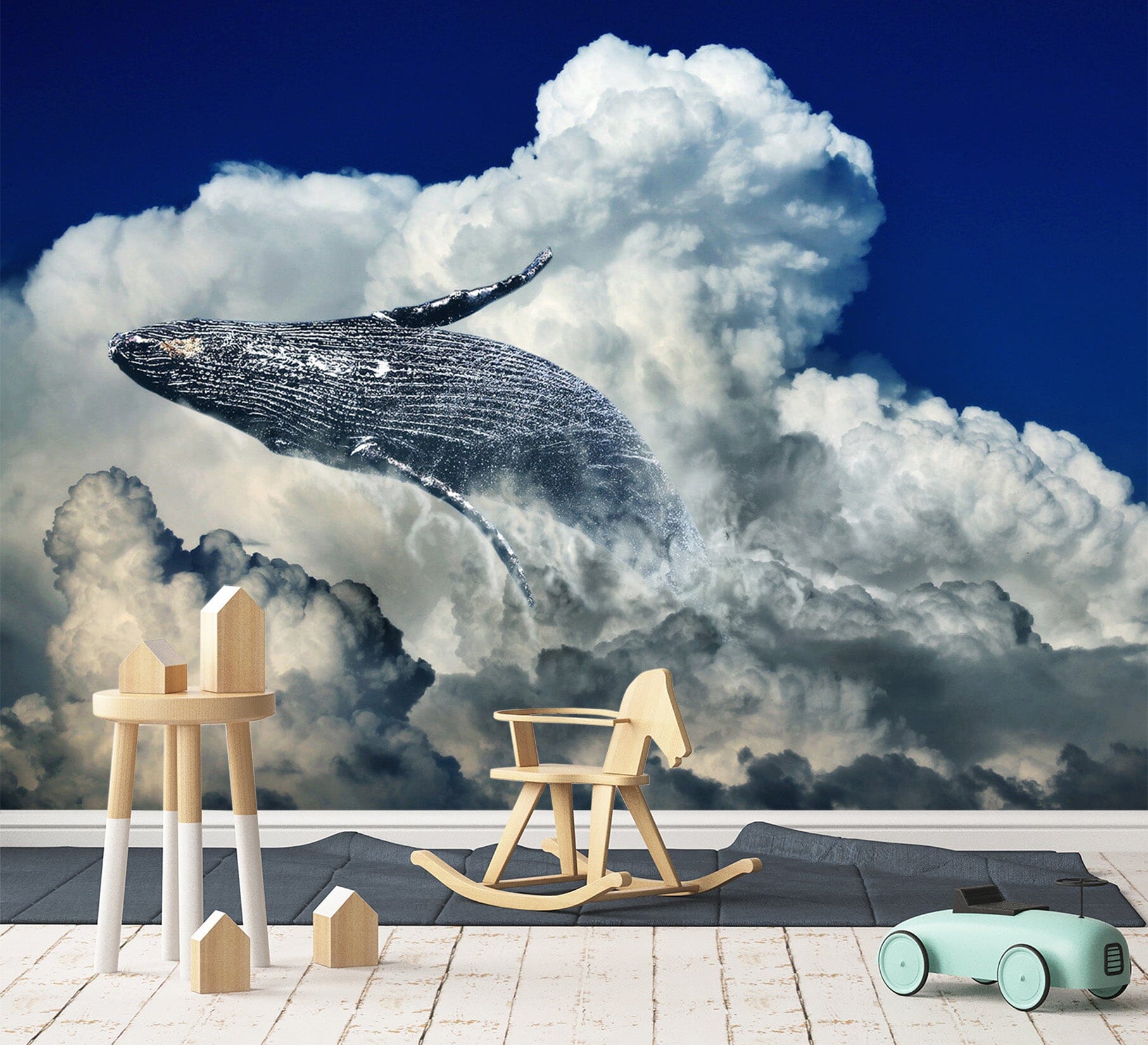 3D Whale Cloud 272 Wall Murals Wallpaper AJ Wallpaper 2