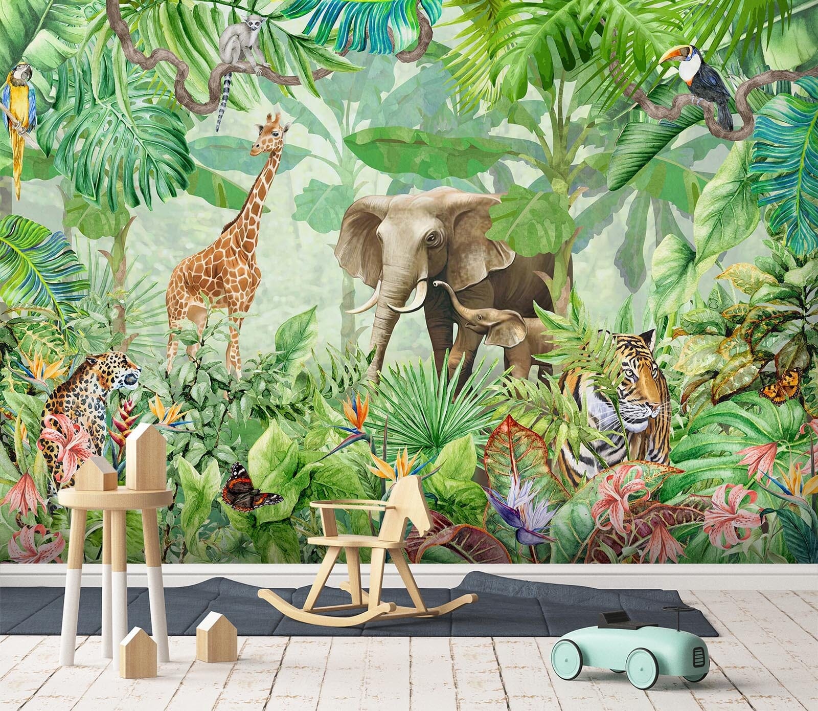 3D Hand Drawn Forest Animals 014 Wall Murals Wallpaper AJ Wallpaper 2