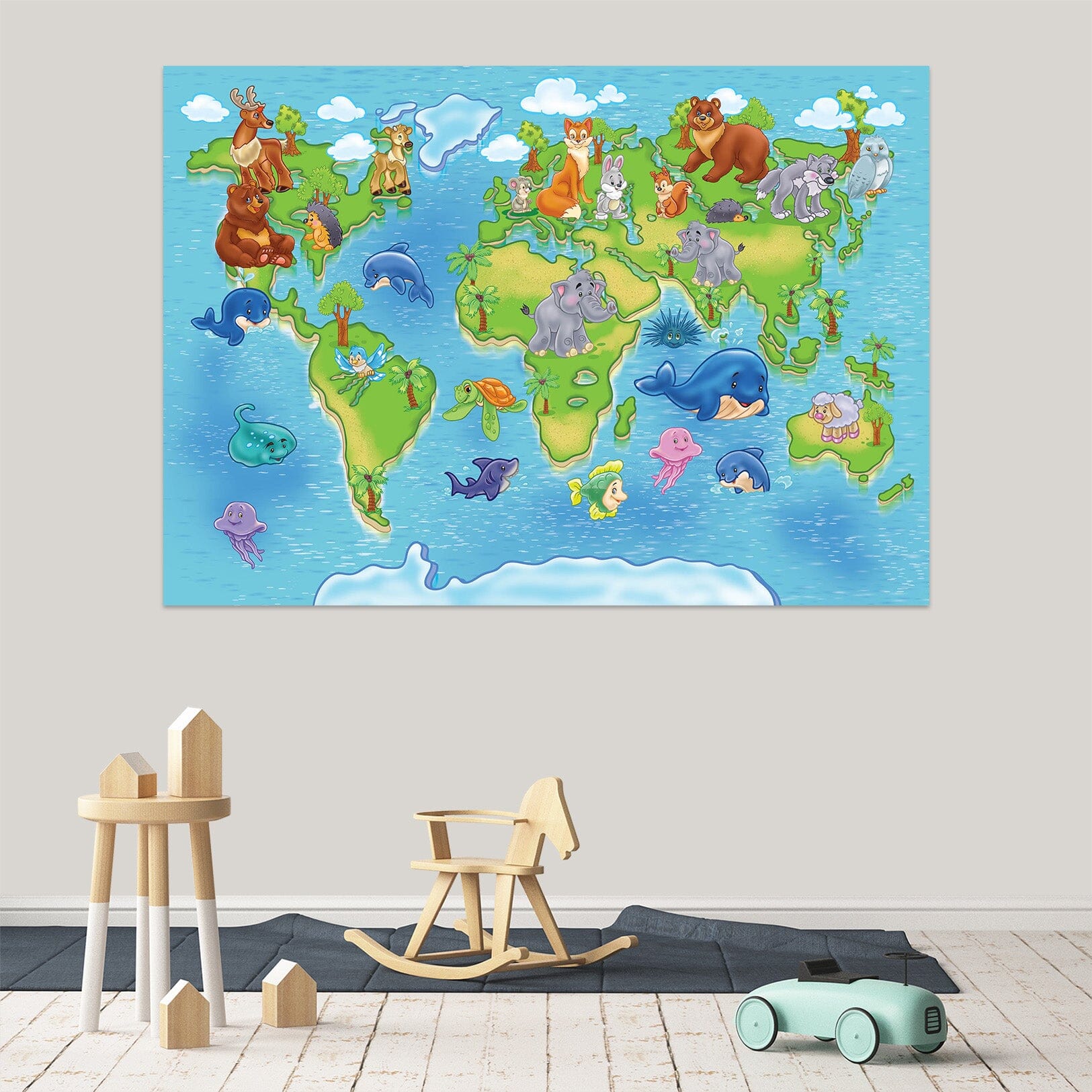 3D Whale Island 201 World Map Wall Sticker Wallpaper AJ Wallpaper 2