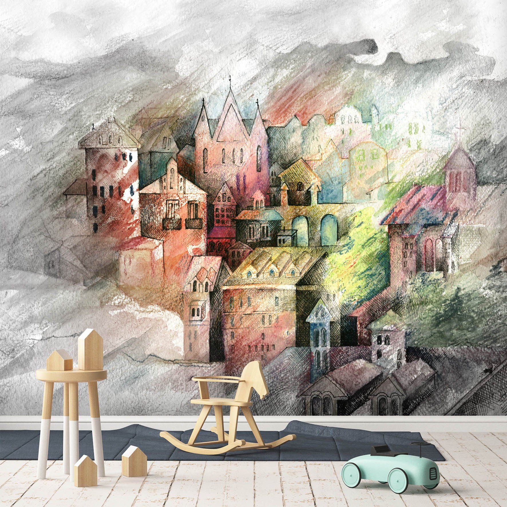 3D Castle Color 040 Wallpaper AJ Wallpaper