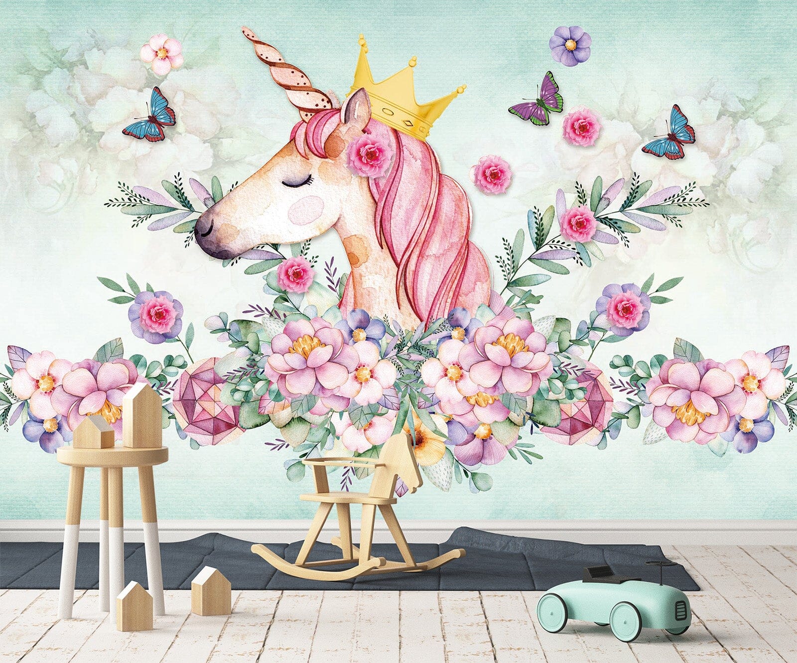 3D Pink Unicorn 1440 Wall Murals Wallpaper AJ Wallpaper 2