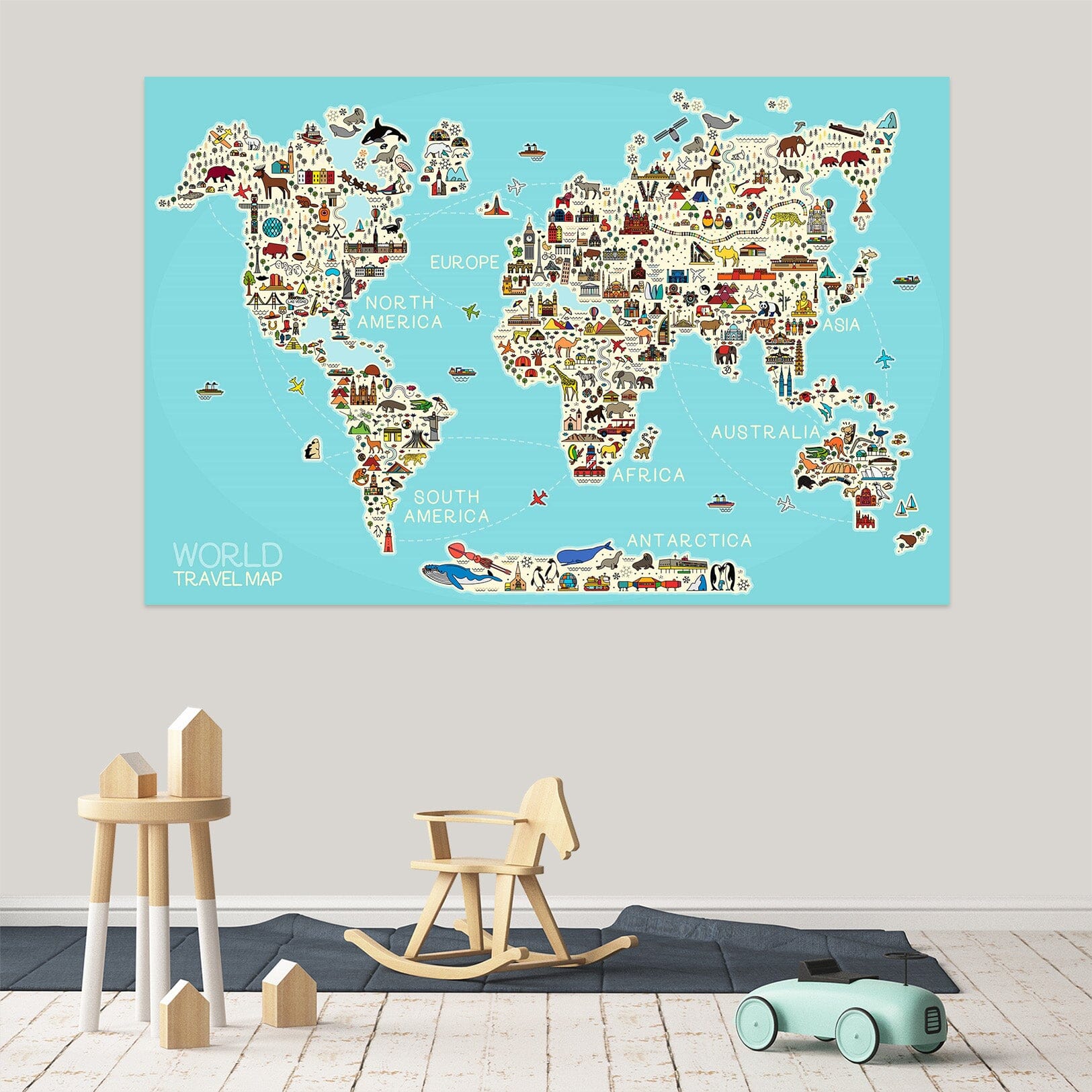 3D Land Distribution 283 World Map Wall Sticker Wallpaper AJ Wallpaper 2