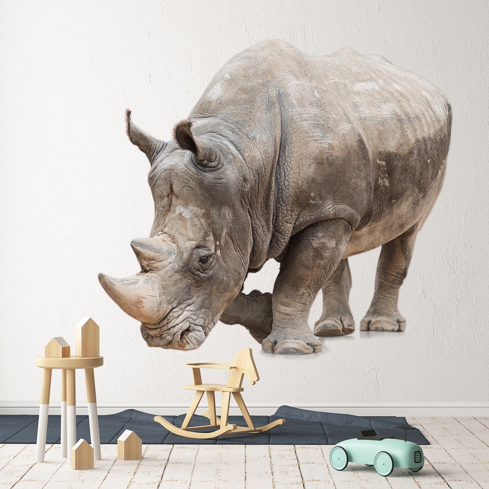 3D Rhinoceros Mouth 025 Animals Wall Stickers Wallpaper AJ Wallpaper