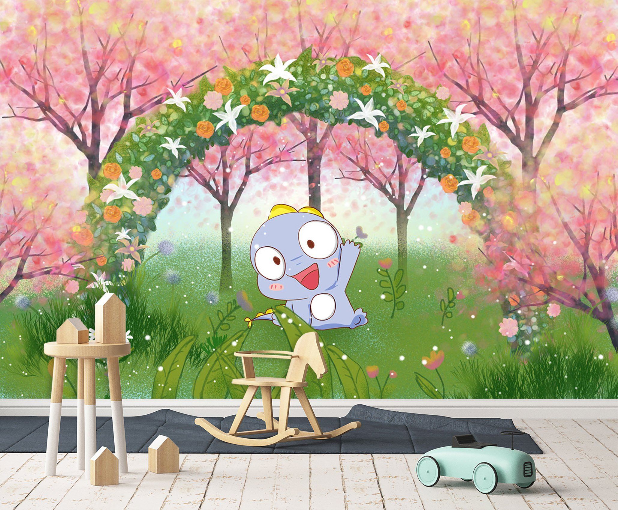 3D Cartoon Dinosaur Flower 460 Wallpaper AJ Wallpaper 2