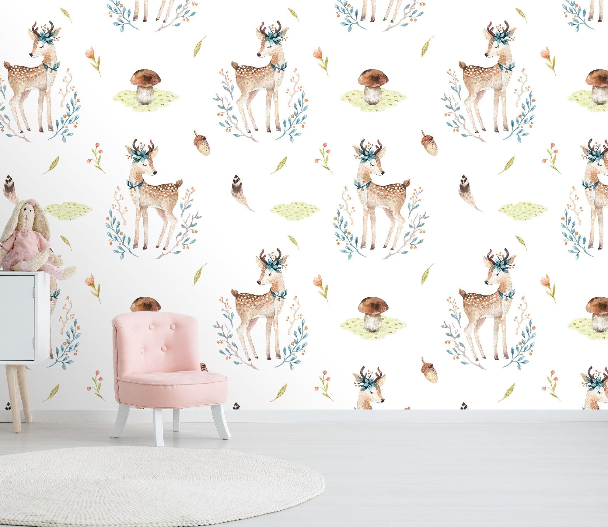 3D Shy Fawn 073 Wallpaper AJ Wallpaper