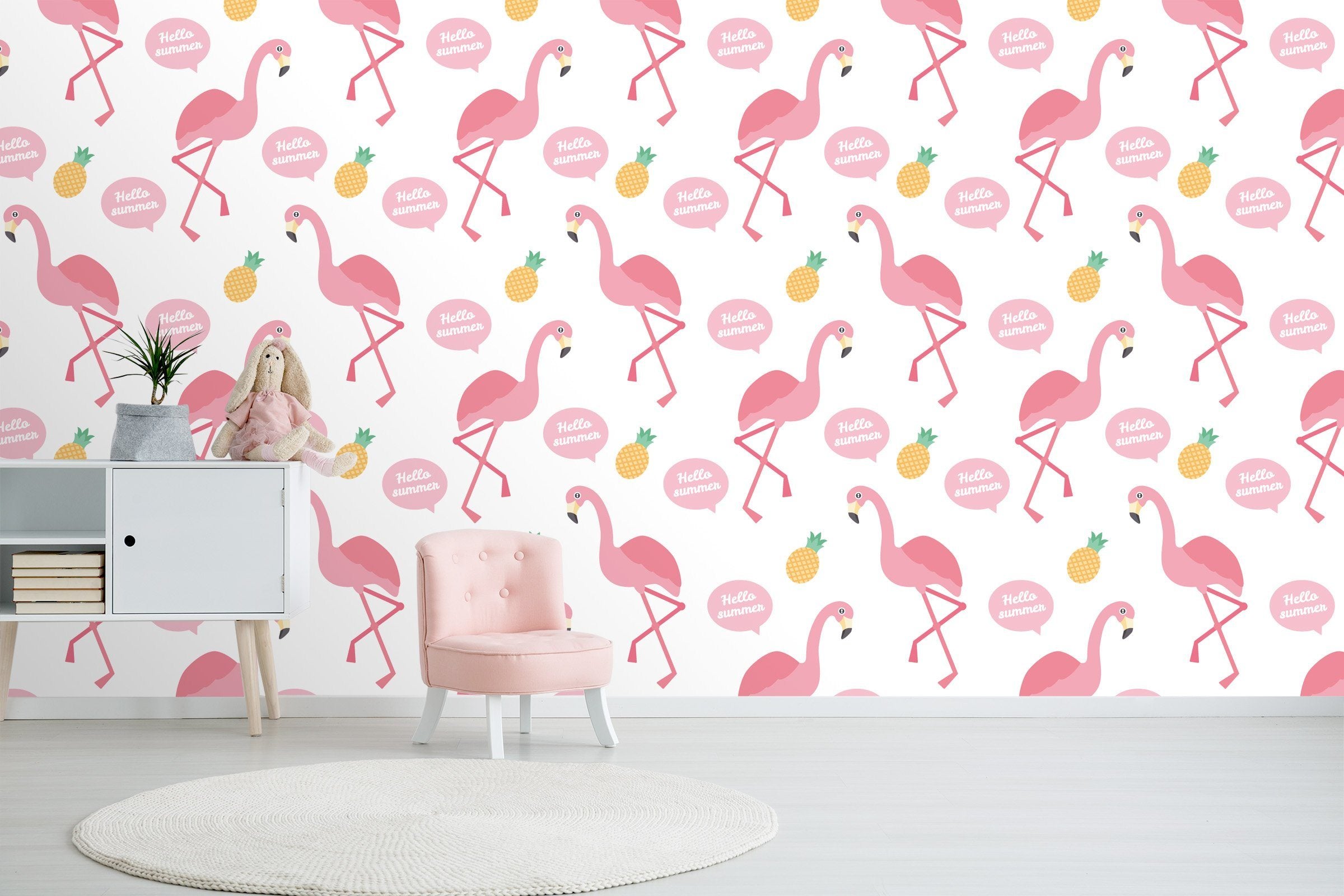 3D Flamingo Pineapple 256 Wallpaper AJ Wallpaper